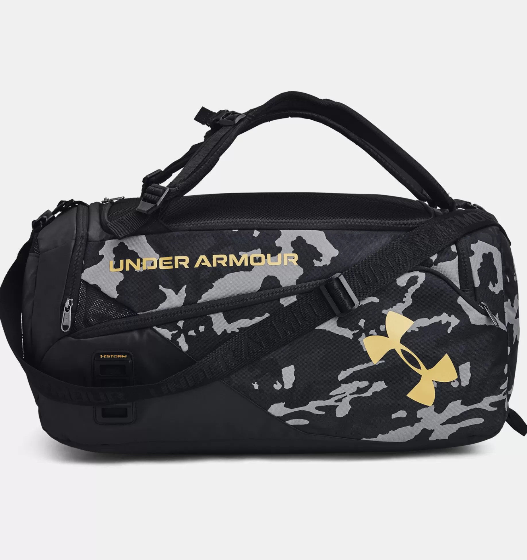 New Under Armour Borsone Medio Ua Contain Duo Unisex Black / Metallic Gold - 002