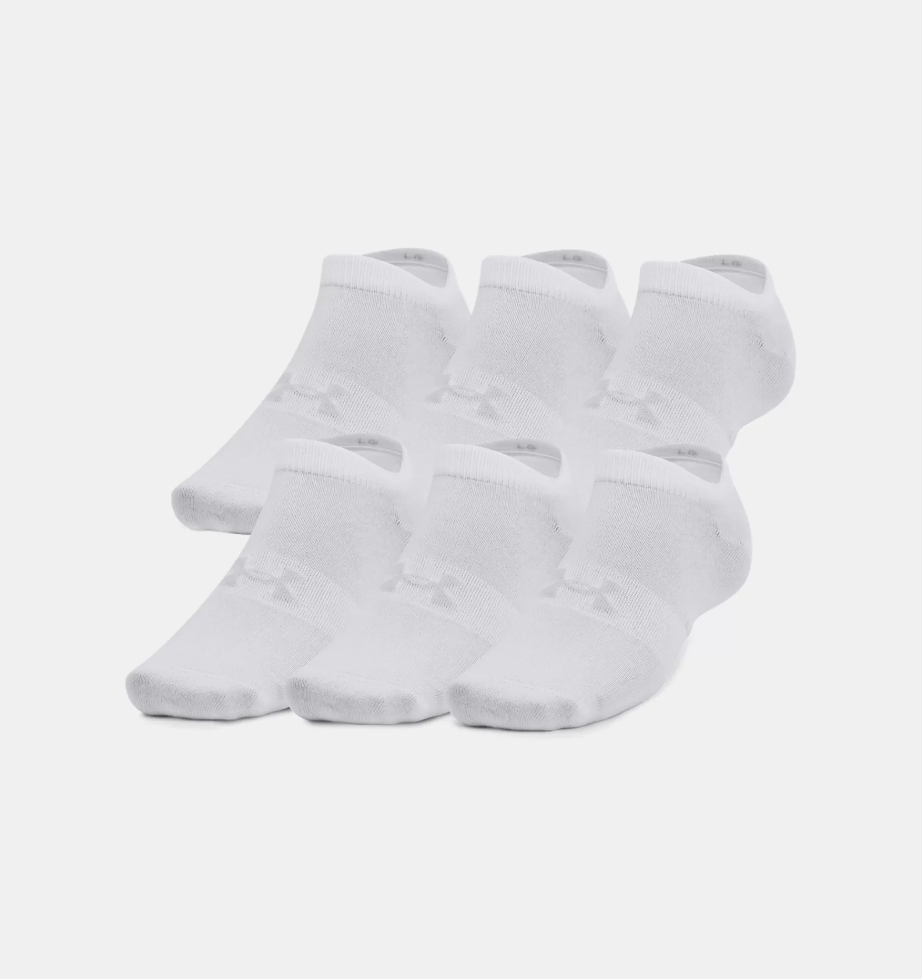 Fashion Under Armour Calze Ua Essential 6-Pack No Show Unisex White / Halo Gray - 100