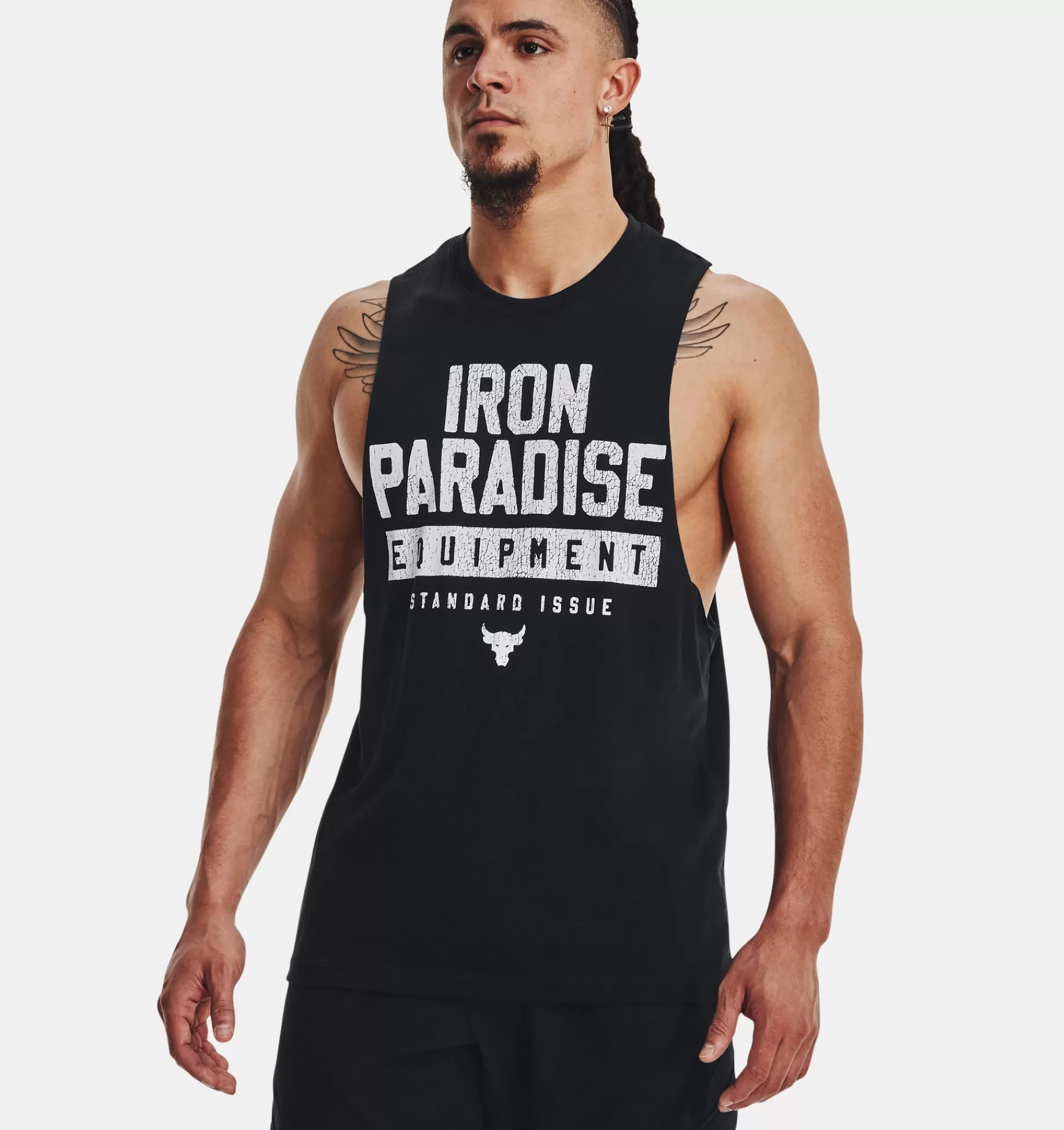 Store Under Armour Canotta Project Rock Iron Muscle Da Uomo Black / White - 001