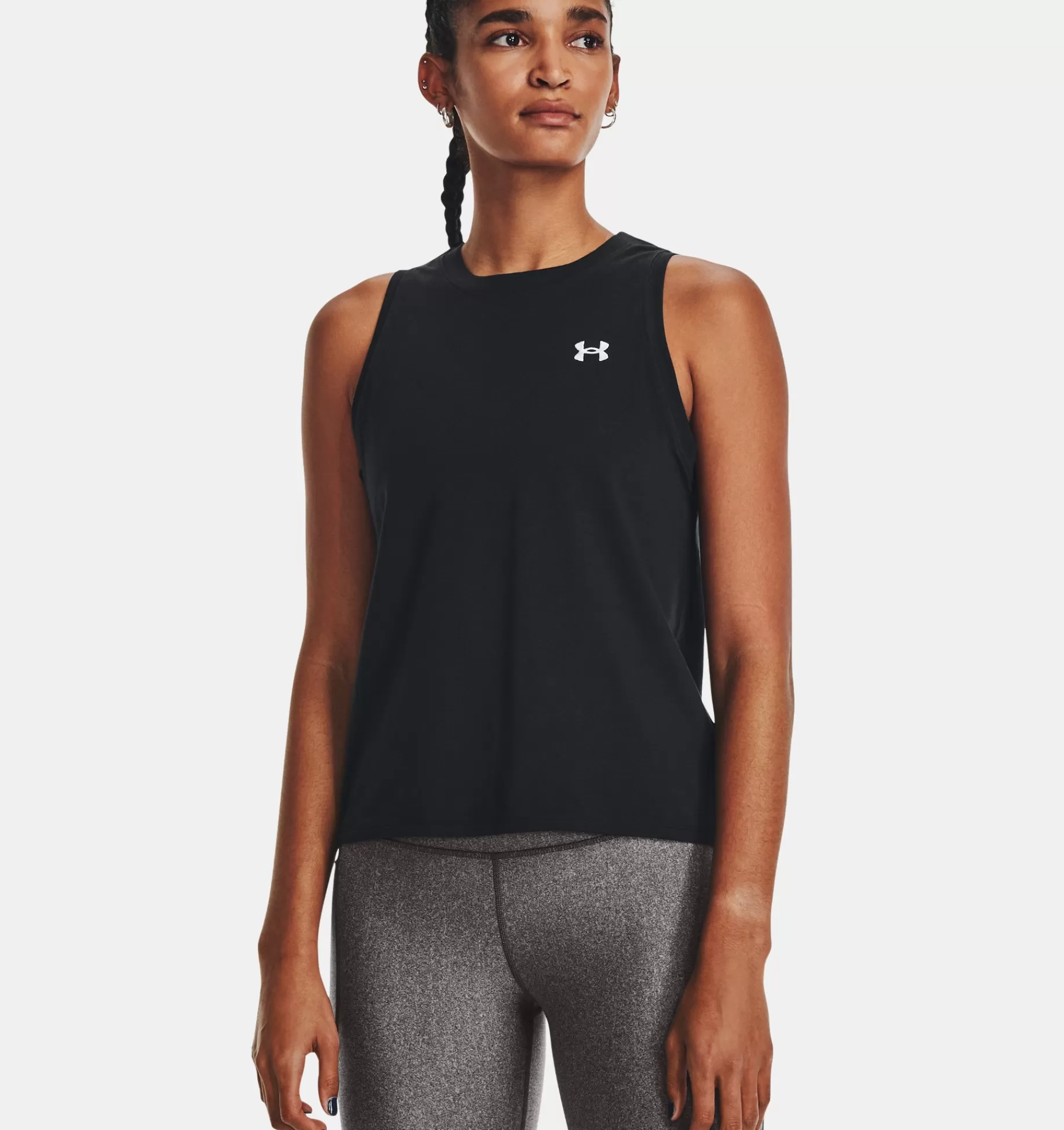 Fashion Under Armour Canotta Ua Essential Cotton Stretch Da Donna Black / White - 001