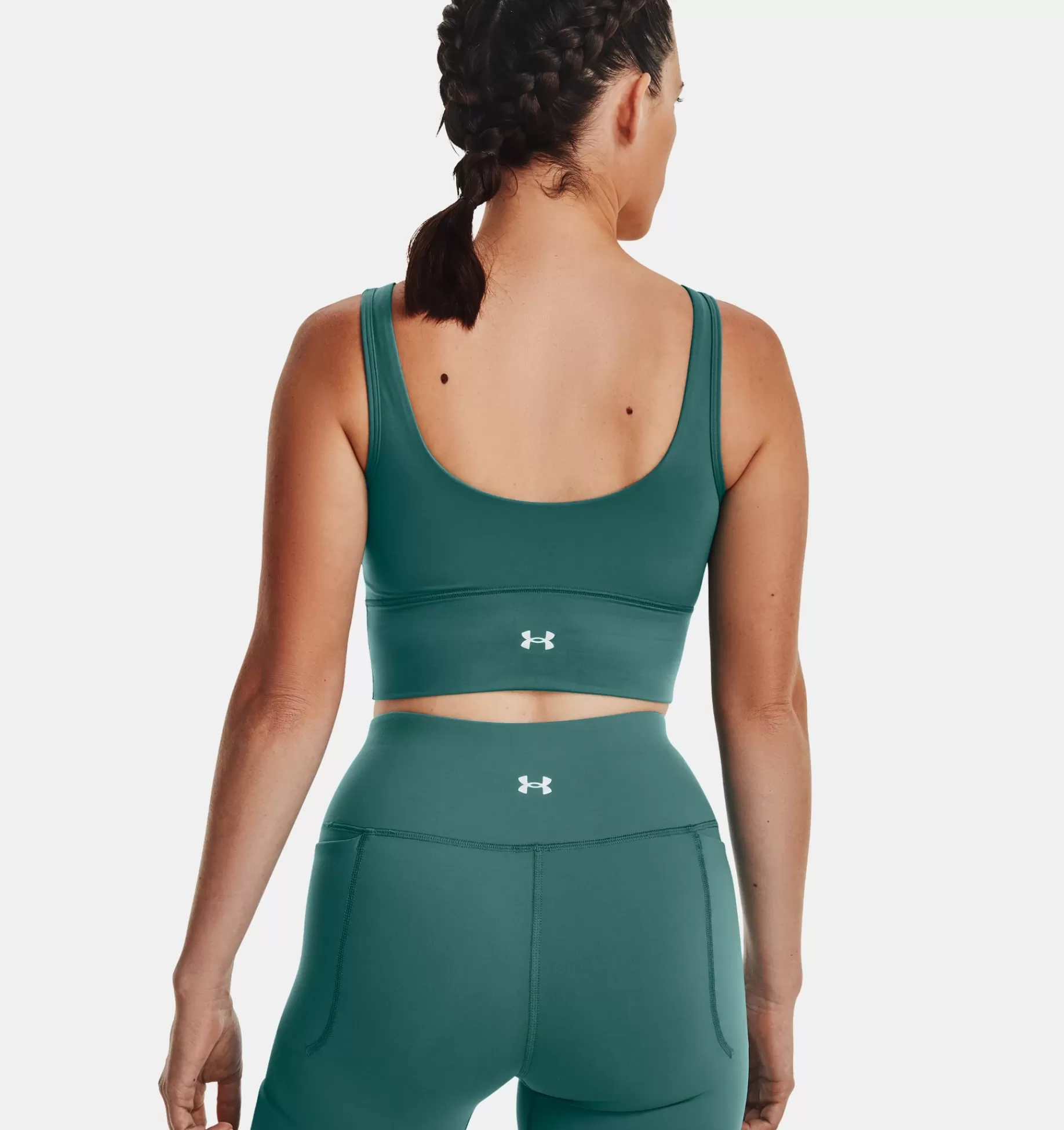 New Under Armour Canotta Ua Meridian Fitted Crop Da Donna Coastal Teal / Metallic Silver - 722