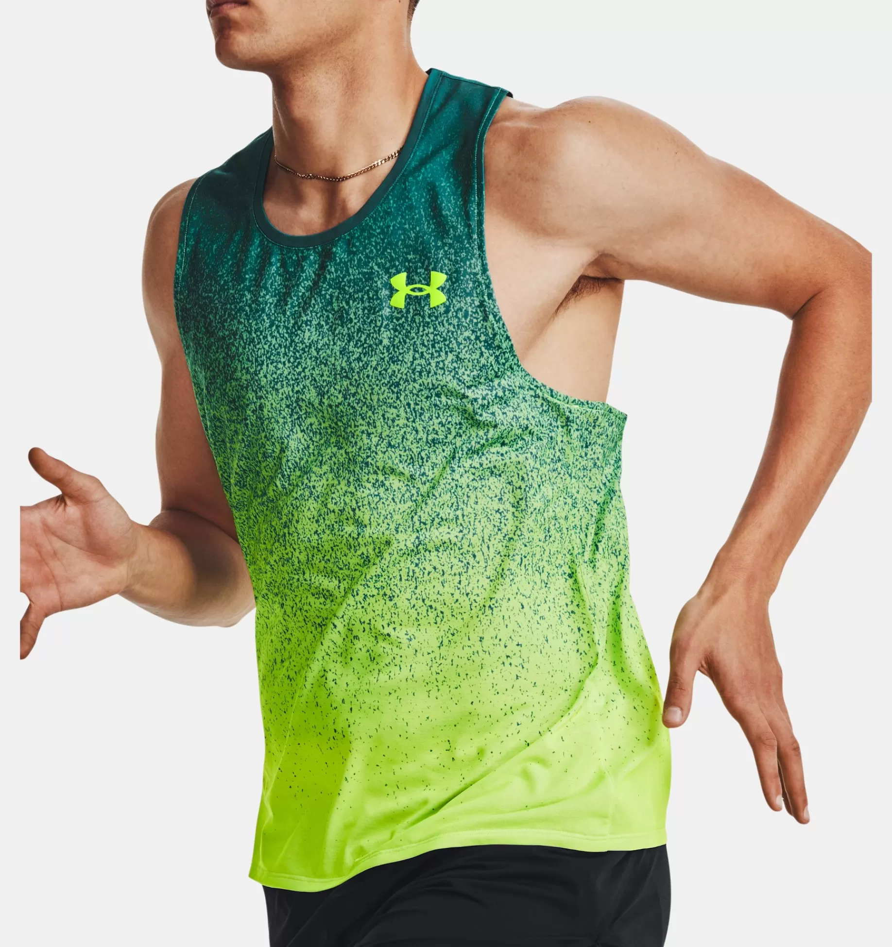 Fashion Under Armour Canotta Ua Rush™ Cicada Da Uomo Coastal Teal / Lime Surge - 722