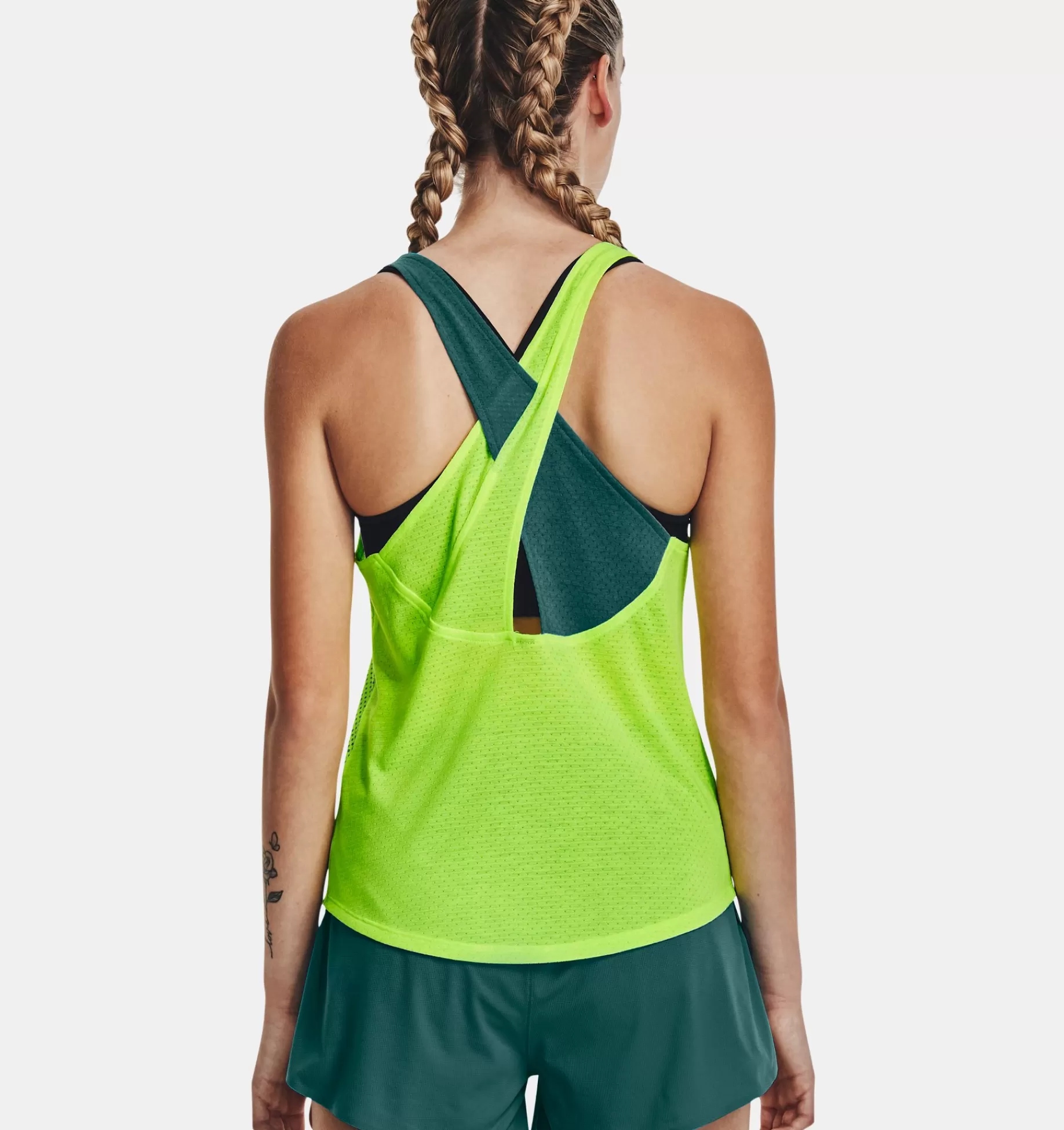 Fashion Under Armour Canotta Ua Streaker Wind Da Donna Lime Surge / Coastal Teal - 369