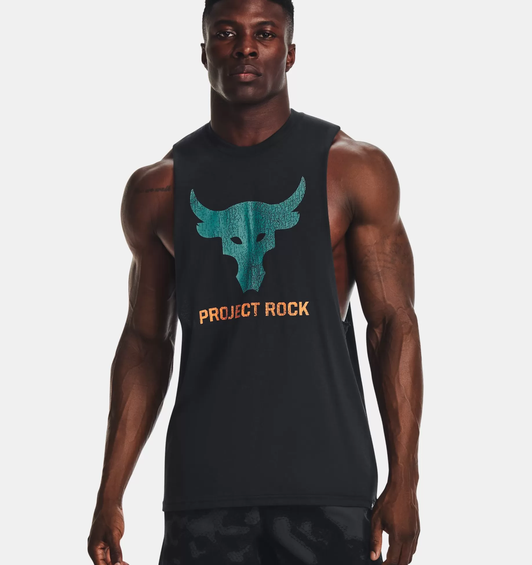 Flash Sale Under Armour Canottiera Project Rock Brahma Bull Da Uomo Black / Coastal Teal - 002