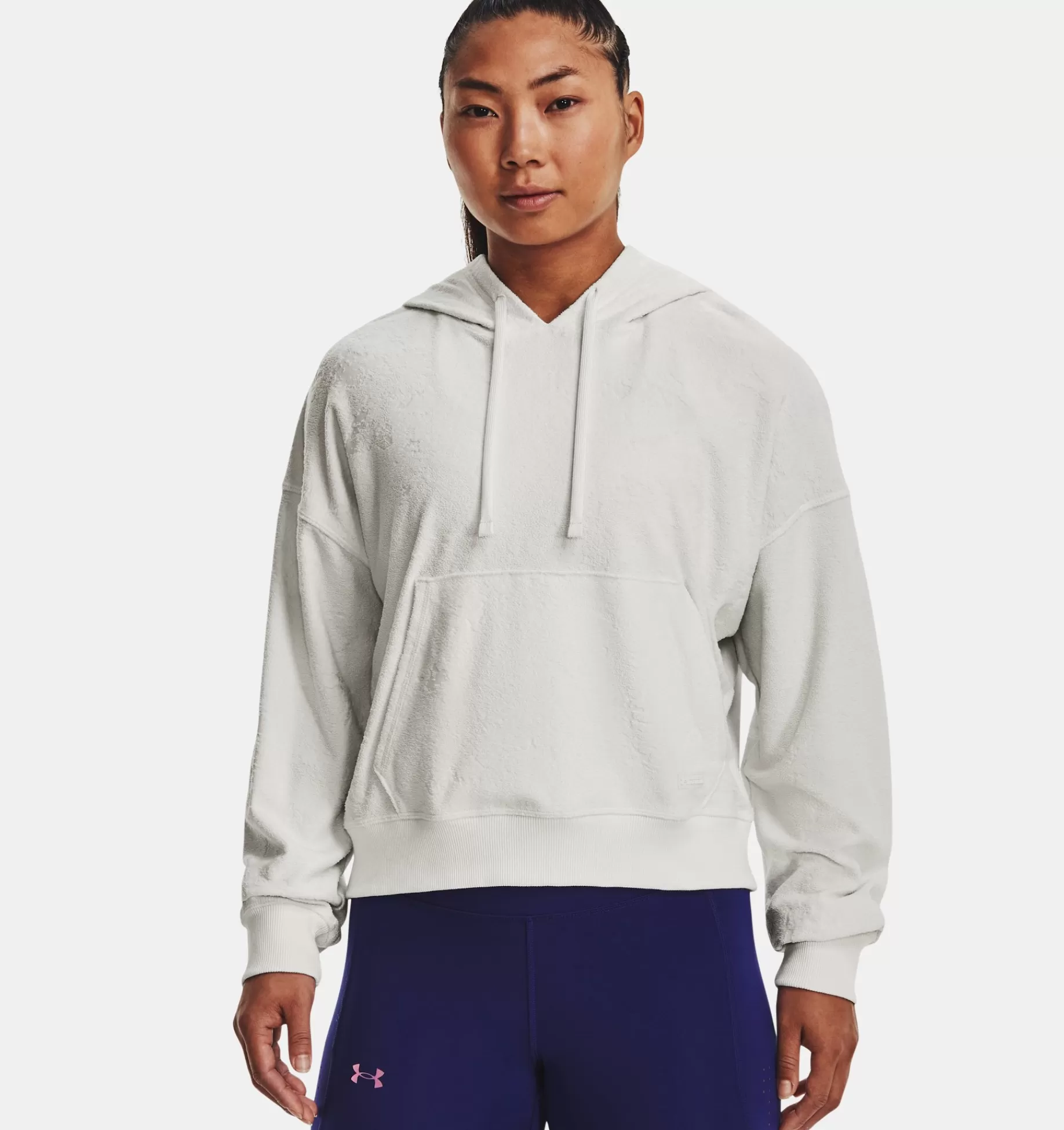 Online Under Armour Felpa Con Cappuccio Ua Journey Terry Da Donna Gray Mist - 006