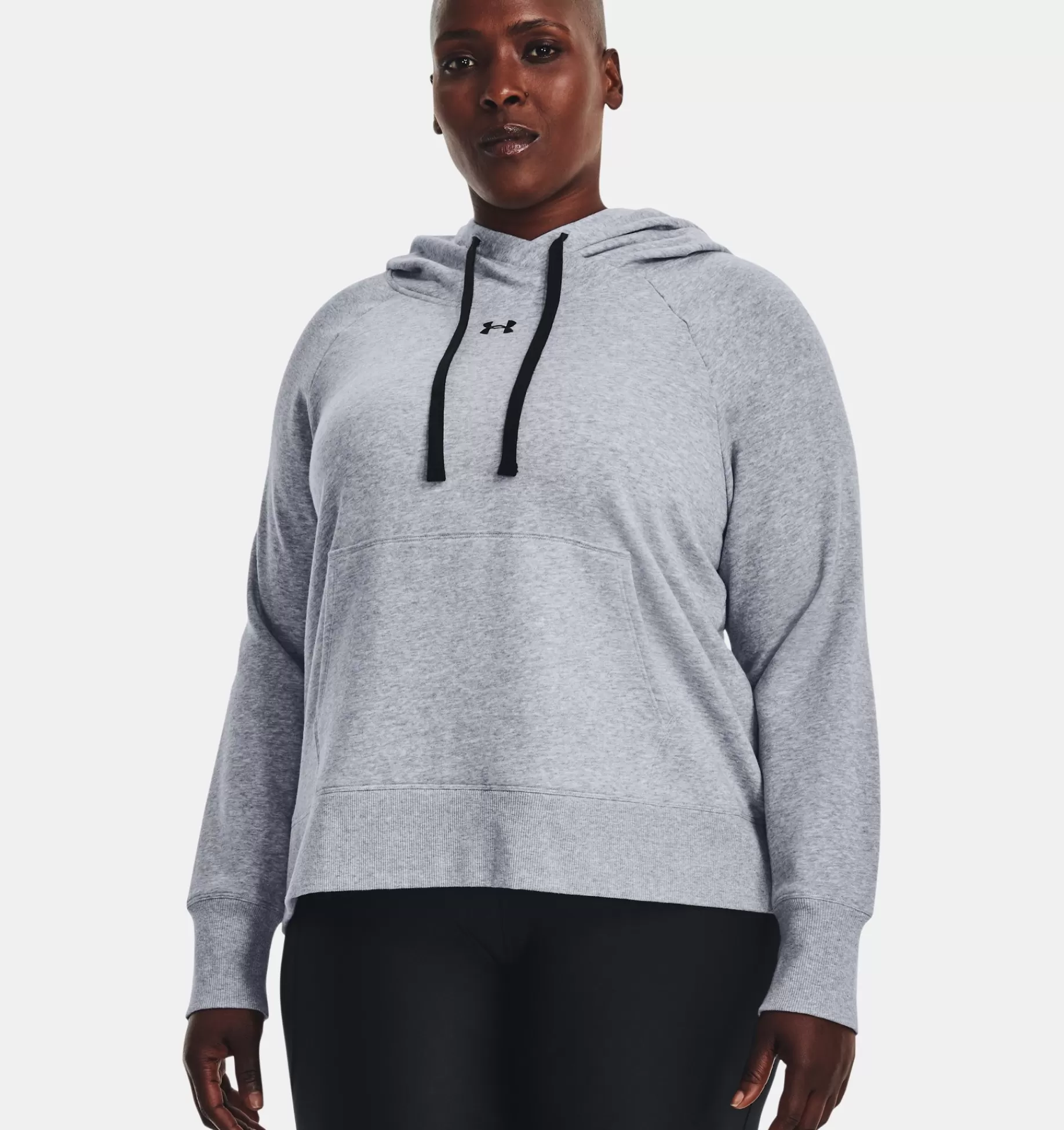 Cheap Under Armour Felpa Con Cappuccio Ua Rival Fleece Hb Da Donna Steel Medium Heather / Black - 035