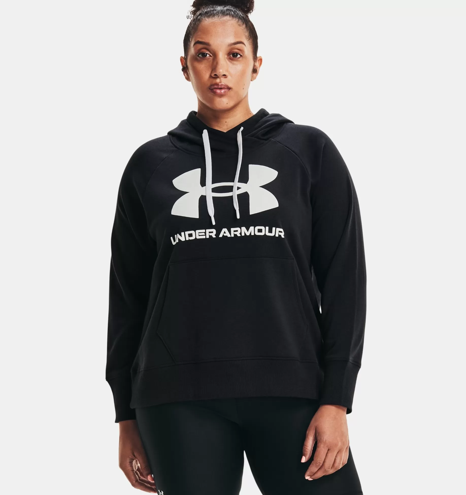 Best Under Armour Felpa Con Cappuccio Ua Rival Fleece Logo Da Donna Black / White - 001