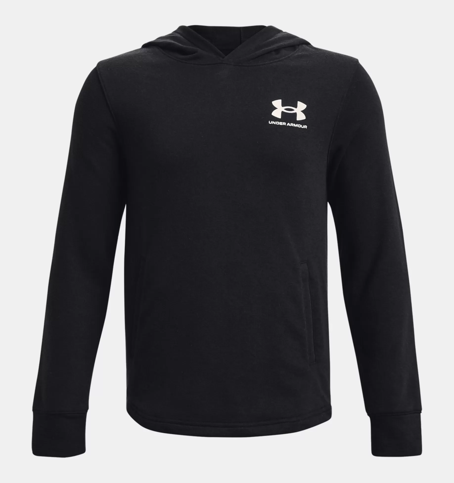 Online Under Armour Felpa Con Cappuccio Ua Rival Terry Da Ragazzo Black / Onyx White - 001