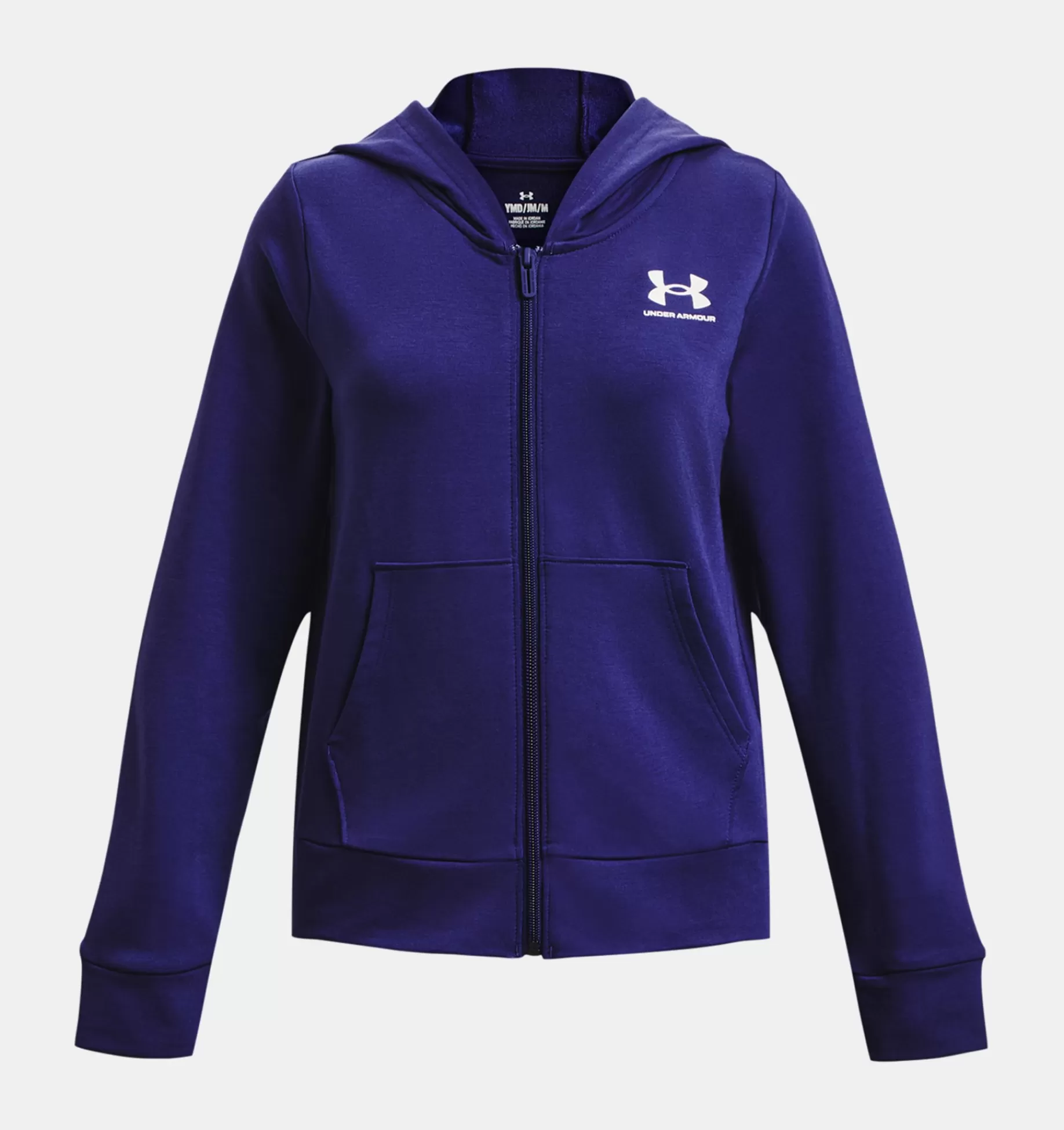 Outlet Under Armour Felpa Con Cappuccio Ua Rival Terry Full-Zip Da Ragazza Sonar Blue / White - 468