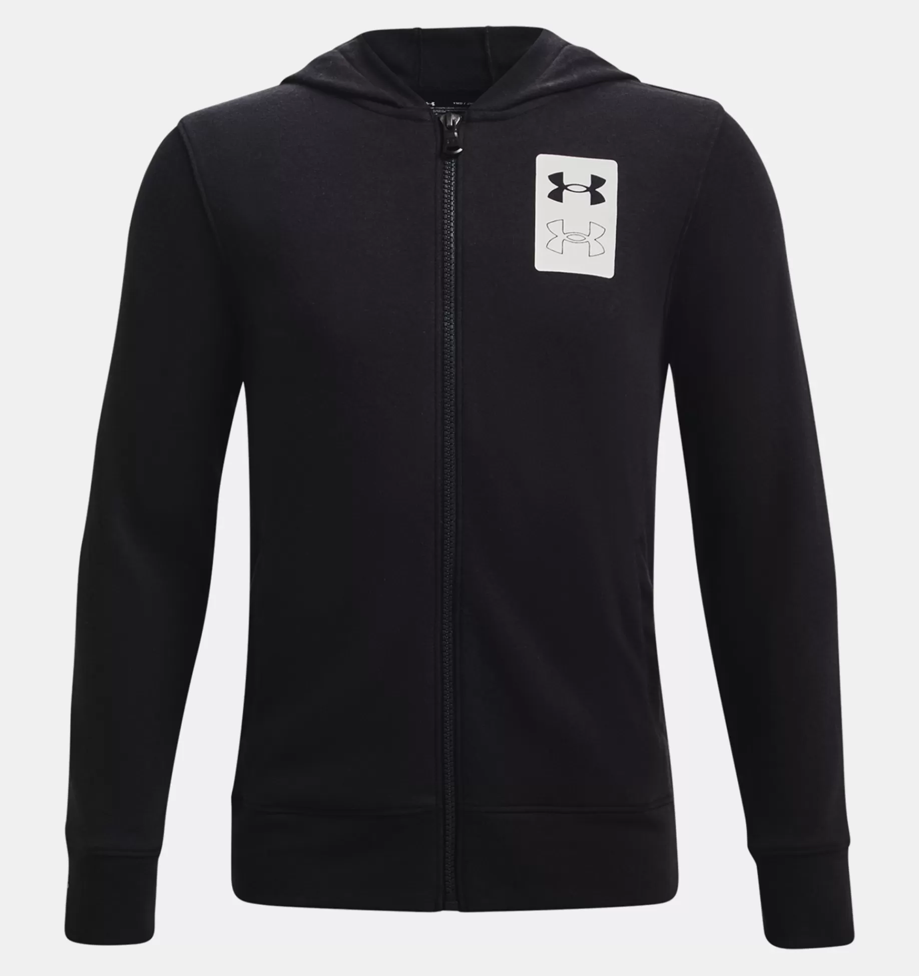 Flash Sale Under Armour Felpa Con Cappuccio Ua Rival Terry Full-Zip Da Ragazzo Black / Onyx White - 001