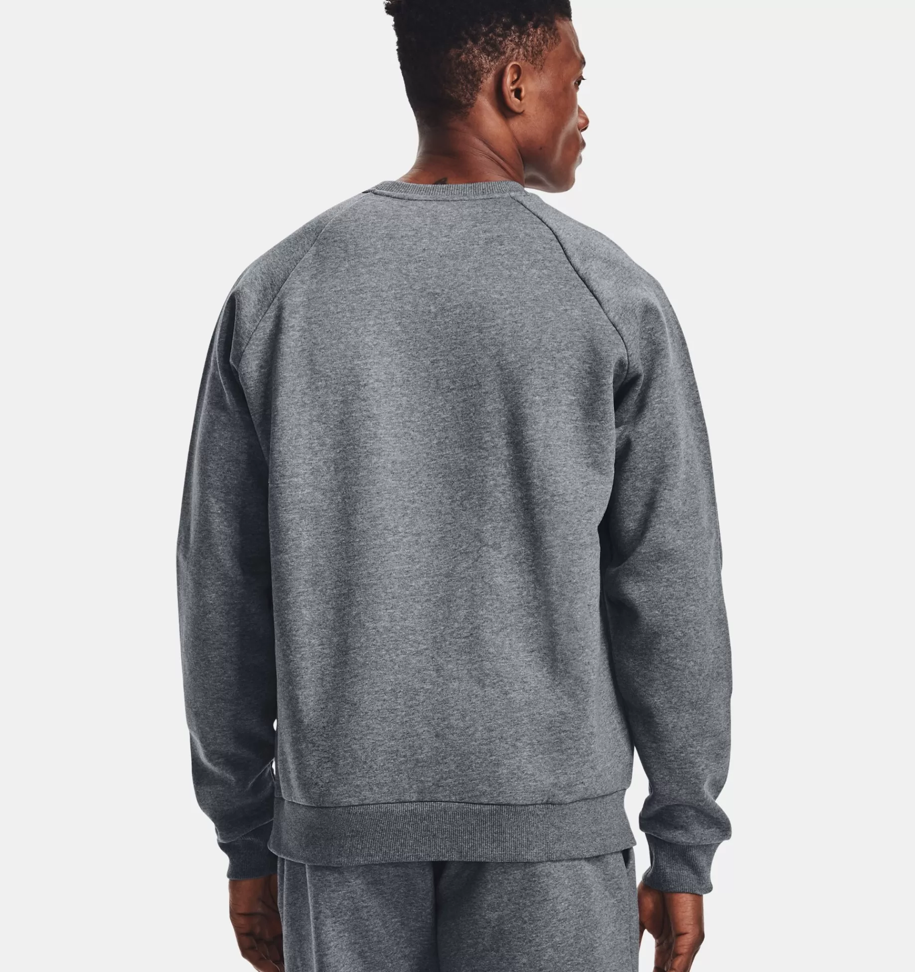 Best Sale Under Armour Felpa Ua Rival Fleece Crew Da Uomo Pitch Gray Light Heather / Onyx White - 012