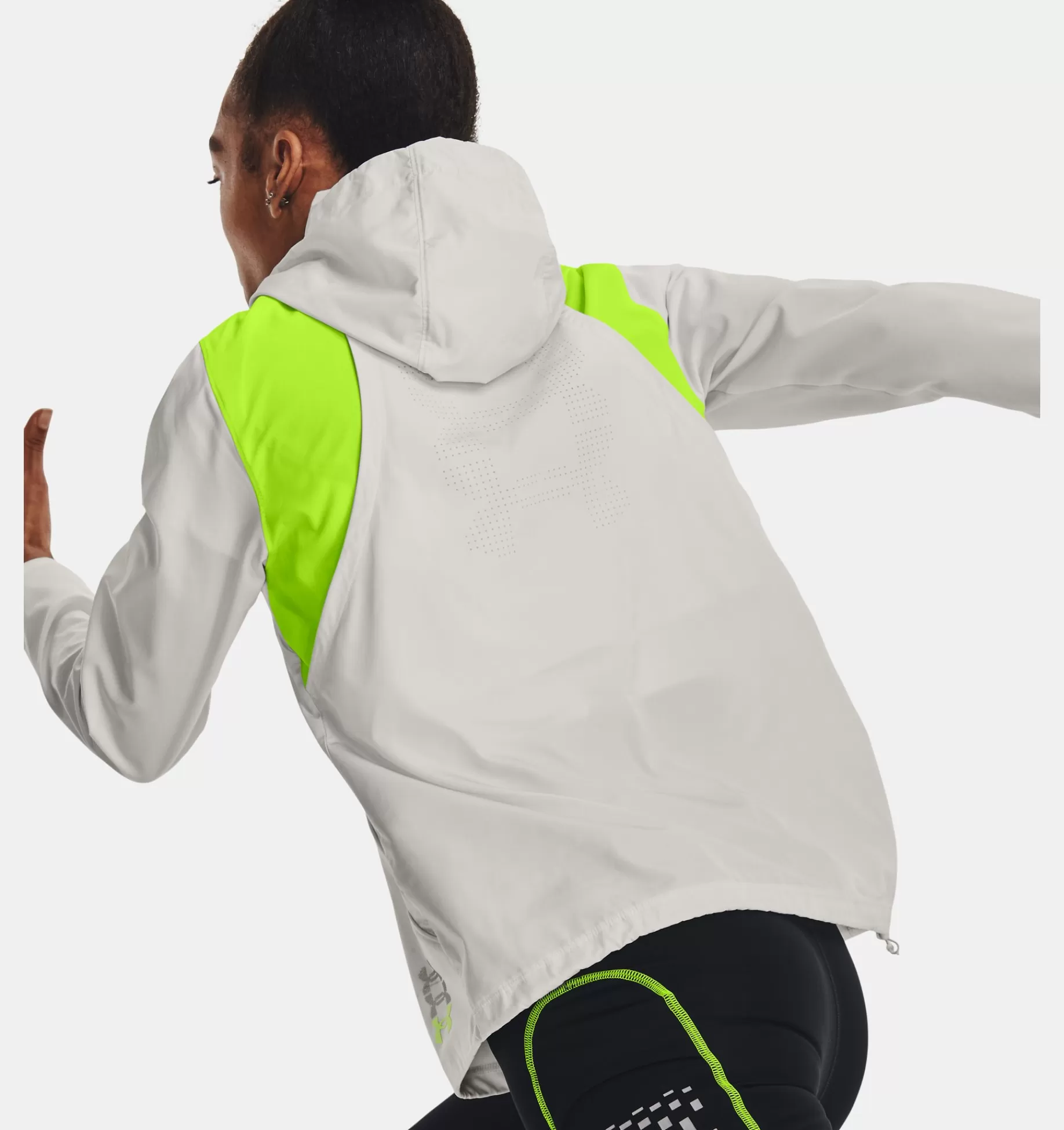 Hot Under Armour Giacca Anorak Ua Run Anywhere Da Donna Gray Mist / Lime Surge - 006