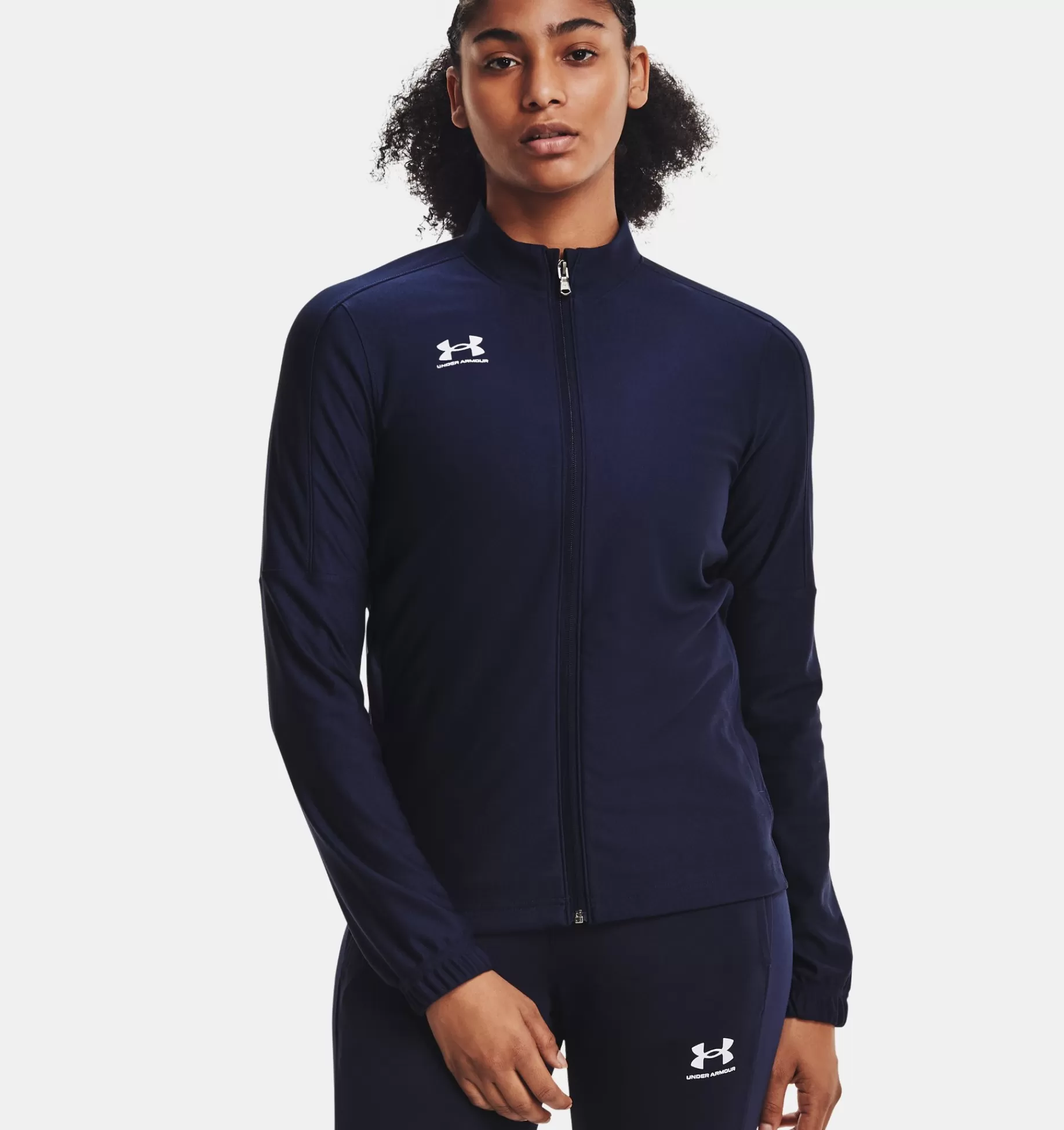 New Under Armour Giacca Ua Challenger Track Da Donna Midnight Navy / White - 410