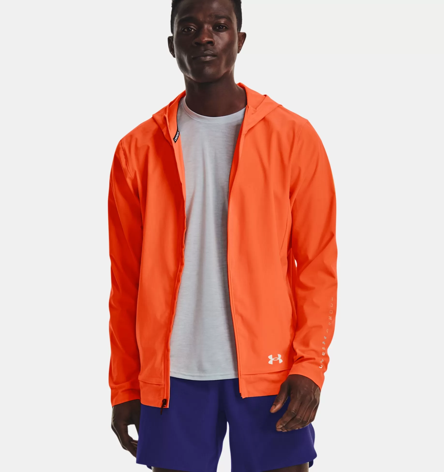 Discount Under Armour Giacca Ua Run Anywhere Storm Da Uomo Orange Blast / Reflective - 866