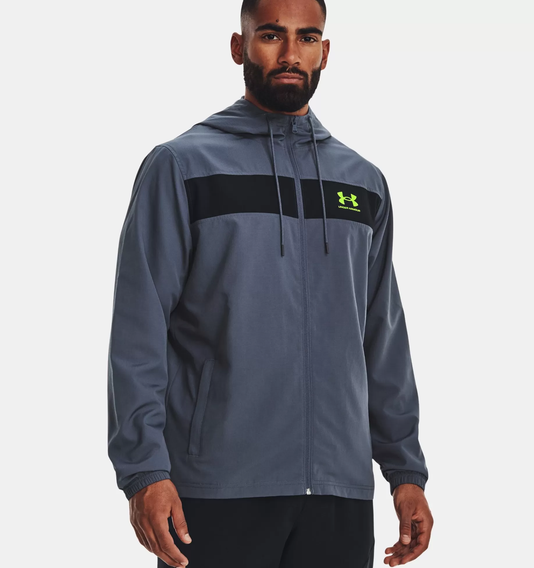 Shop Under Armour Giacca Ua Sportstyle Windbreaker Da Uomo Downpour Gray / Black - 044