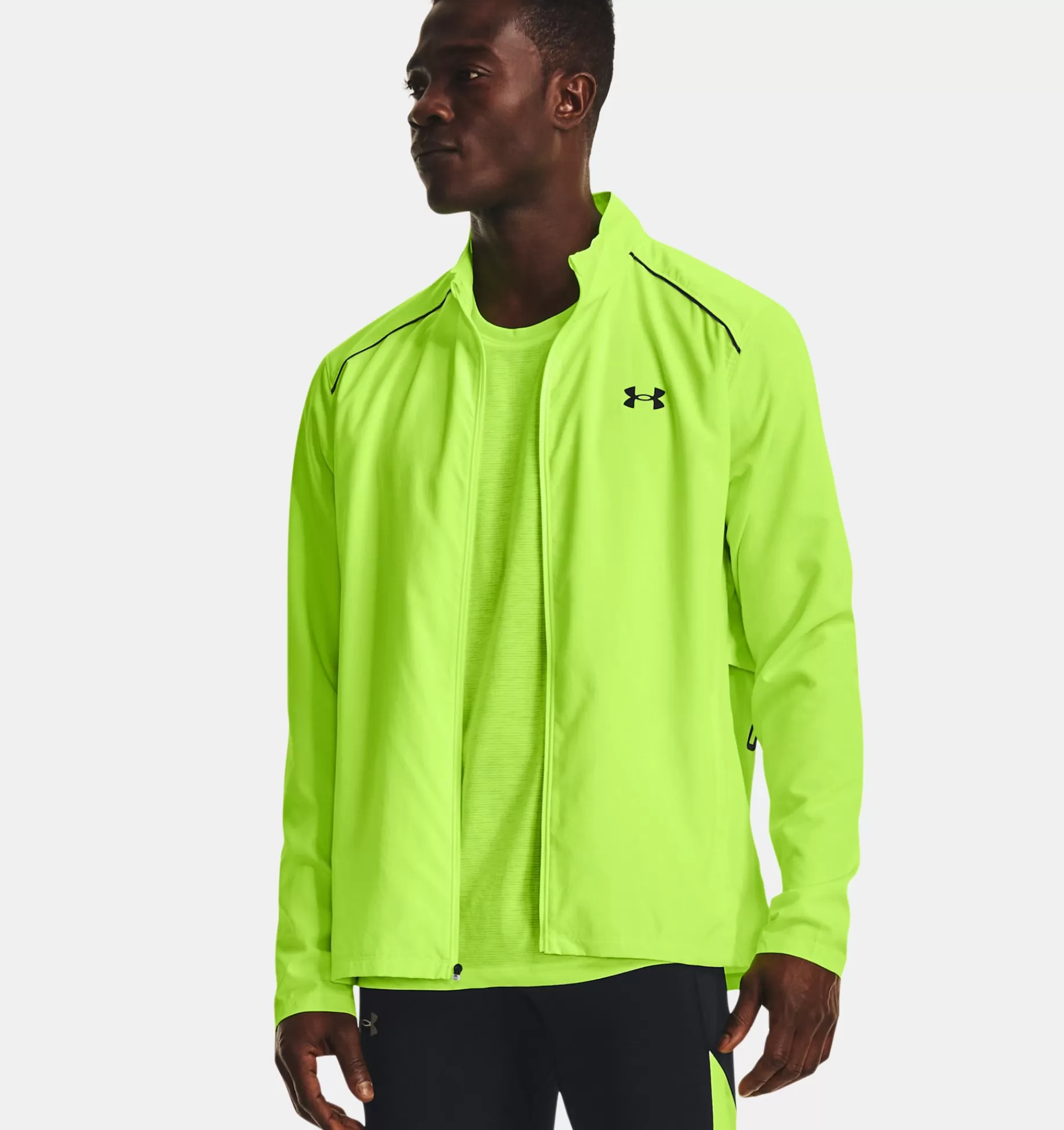 Clearance Under Armour Giacca Ua Storm Run Da Uomo Lime Surge / Black - 369