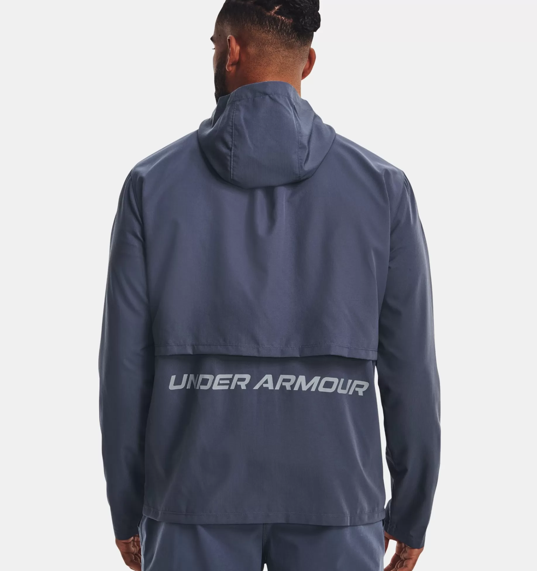 Clearance Under Armour Giacca Ua Storm Run Hooded Da Uomo Downpour Gray / Harbor Blue - 044