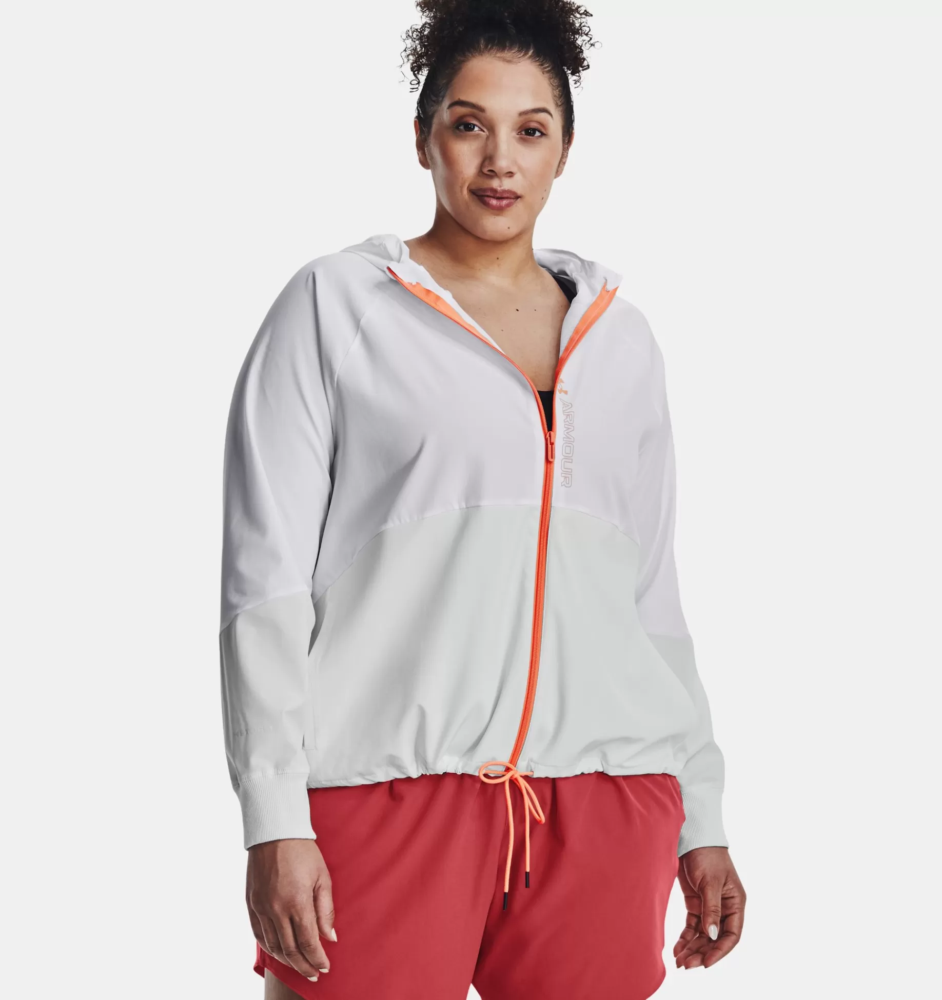 New Under Armour Giacca Ua Woven Full-Zip Da Donna White / Gray Mist - 100