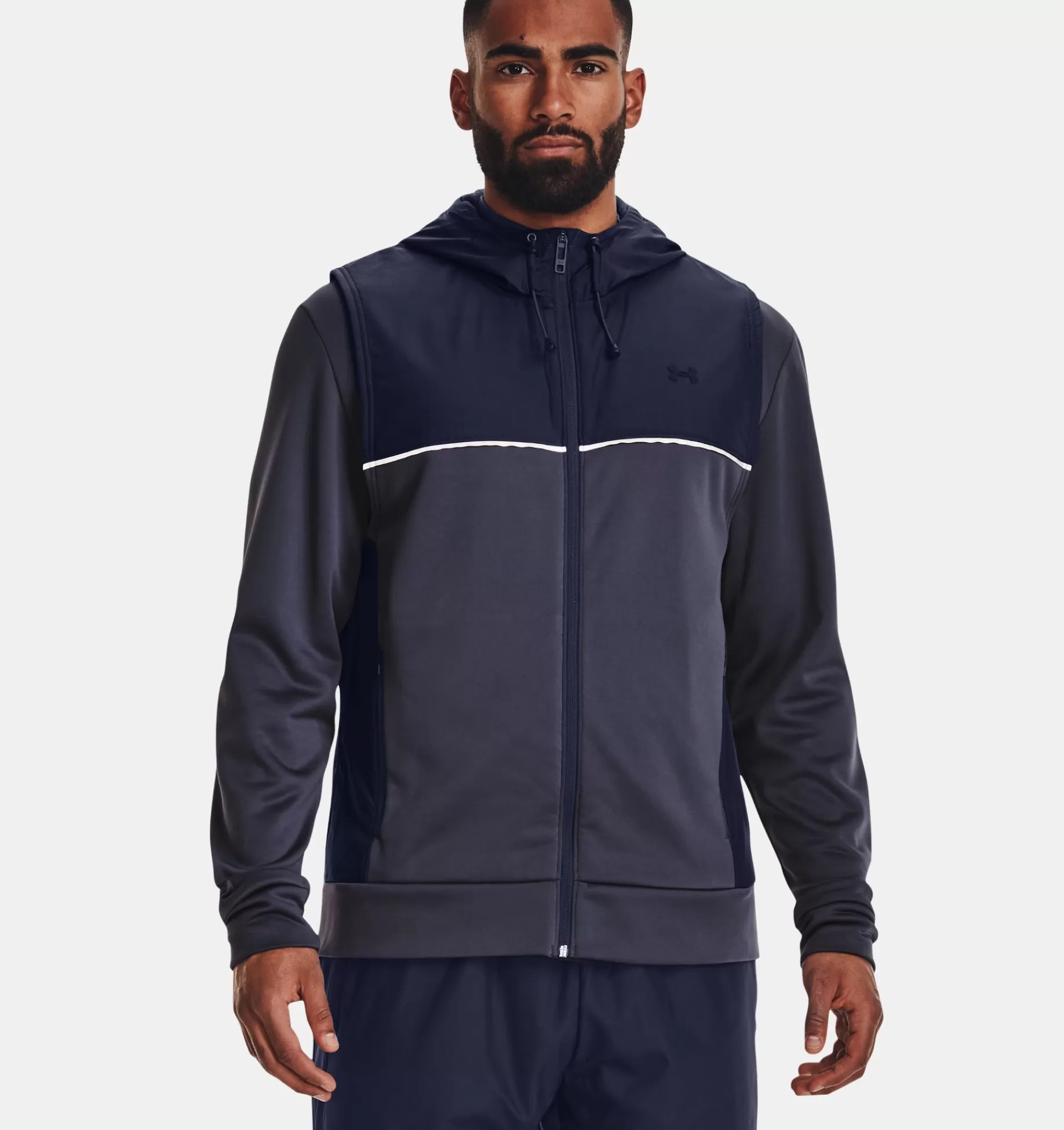 Best Sale Under Armour Gilet Armour Fleece® Storm Hooded Da Uomo Tempered Steel / Midnight Navy - 558