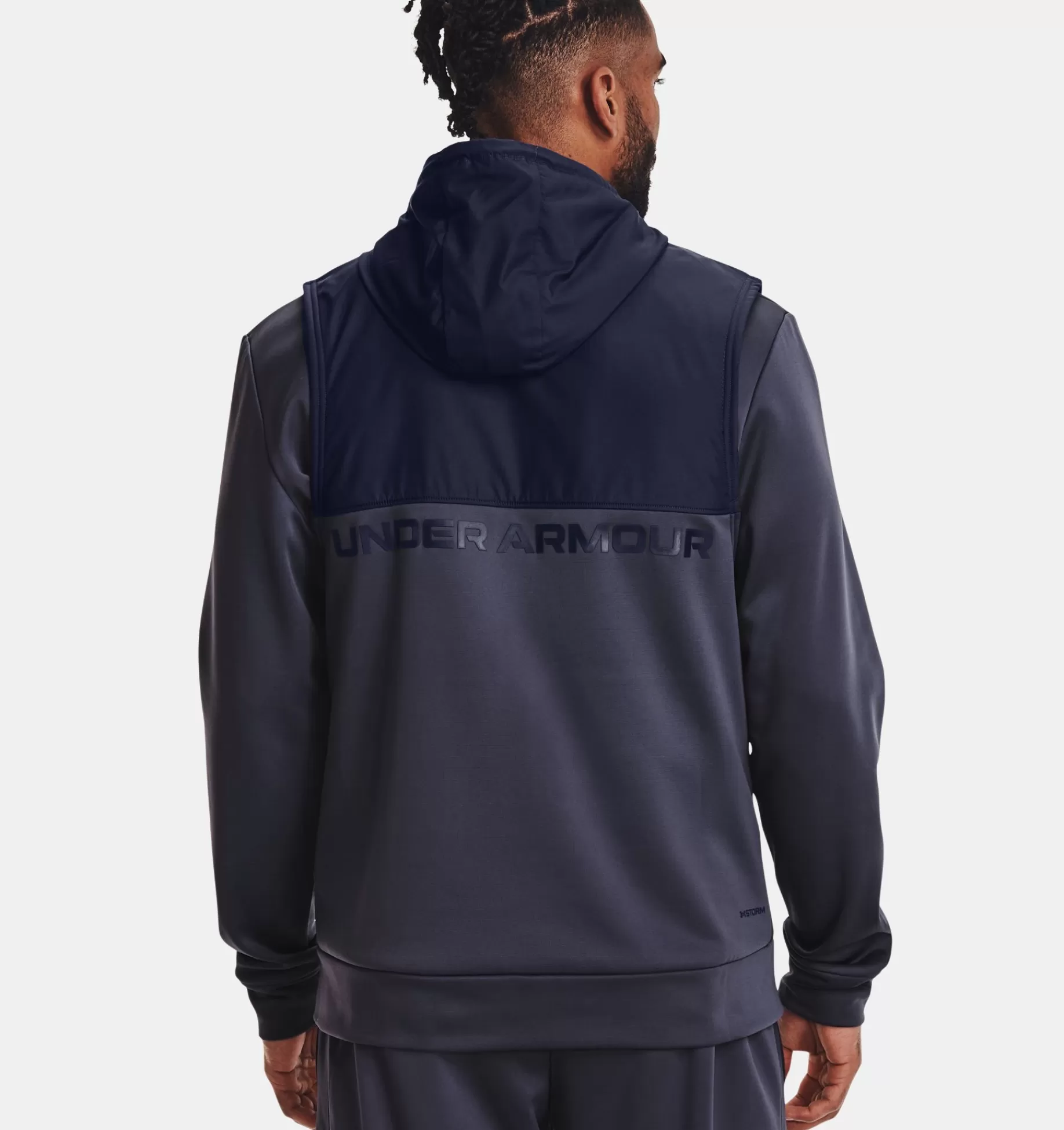 Best Sale Under Armour Gilet Armour Fleece® Storm Hooded Da Uomo Tempered Steel / Midnight Navy - 558