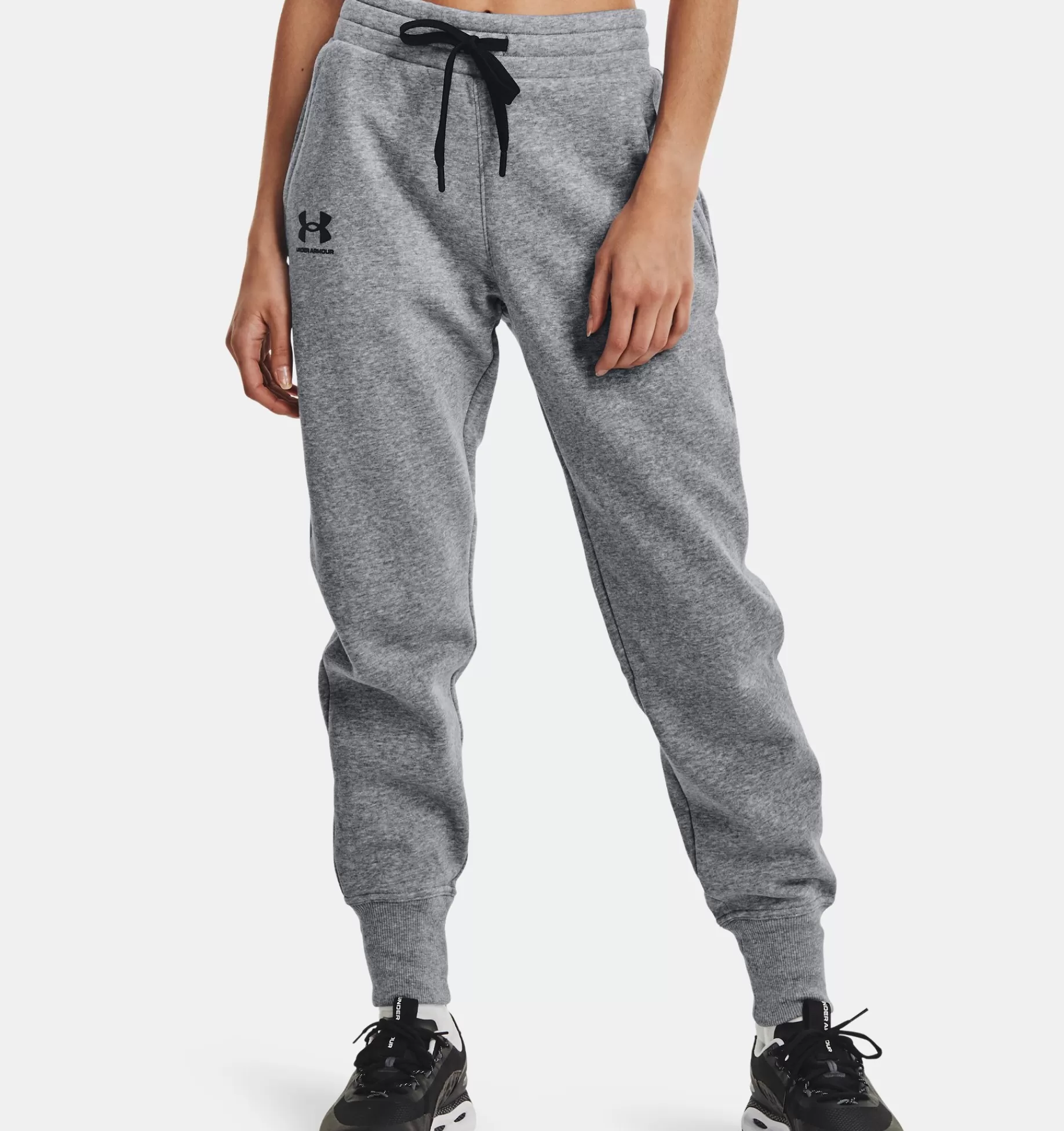 Sale Under Armour Jogger Ua Rival Fleece Da Donna Steel Medium Heather / Black - 035