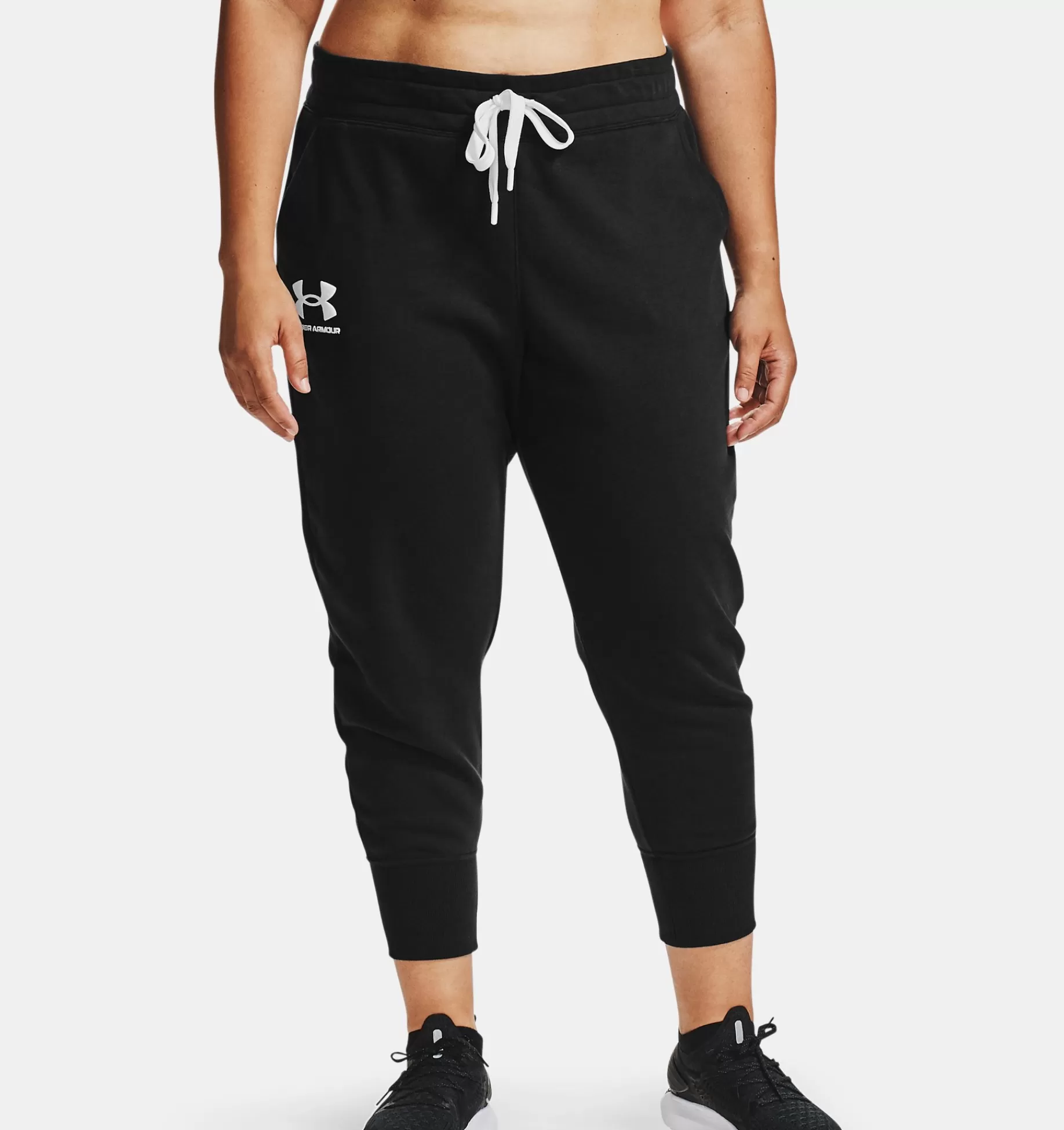 Cheap Under Armour Jogger Ua Rival Fleece Da Donna Black / White - 001