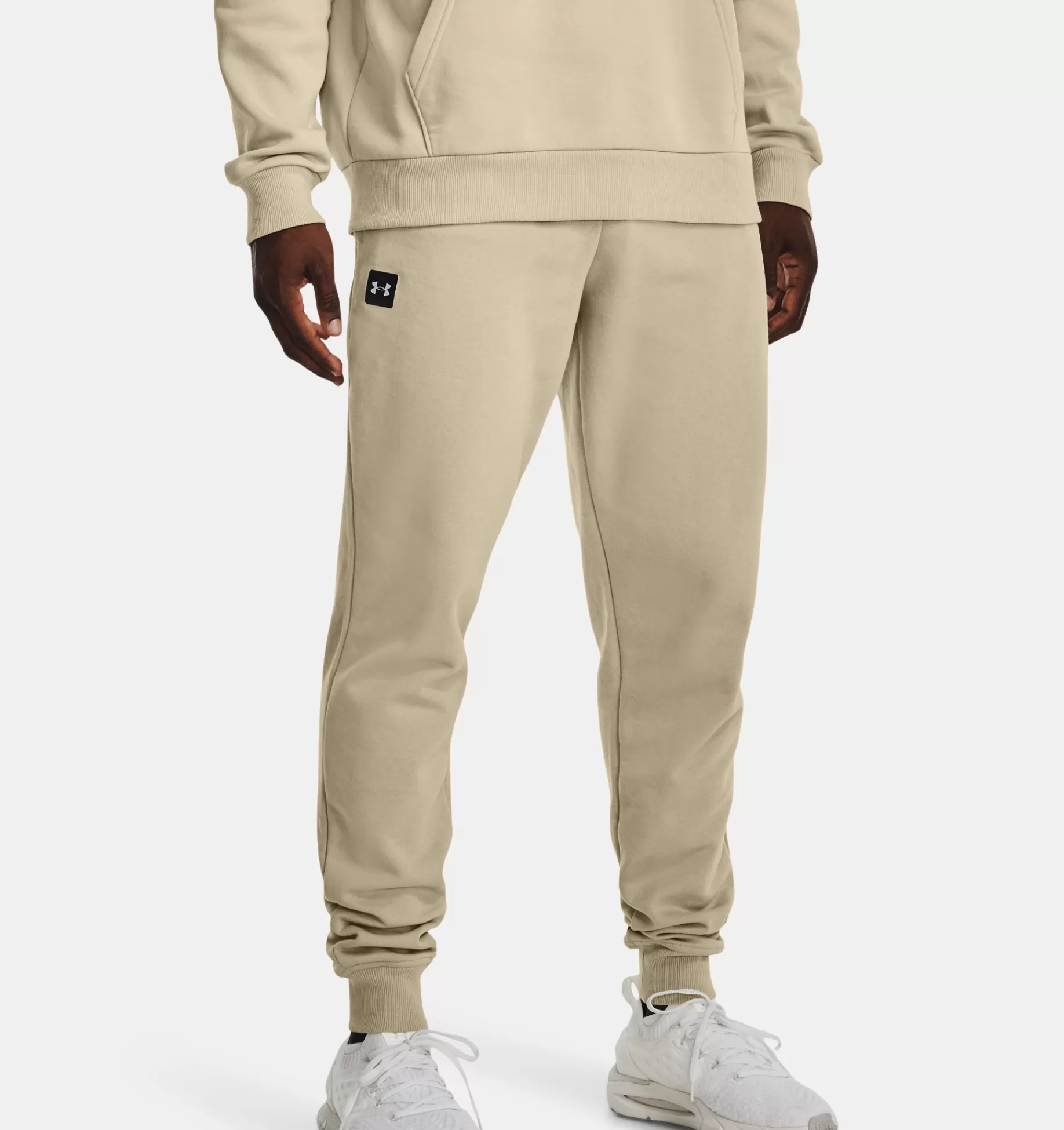 Cheap Under Armour Jogger Ua Rival Fleece Da Uomo Khaki Base / Onyx White - 290