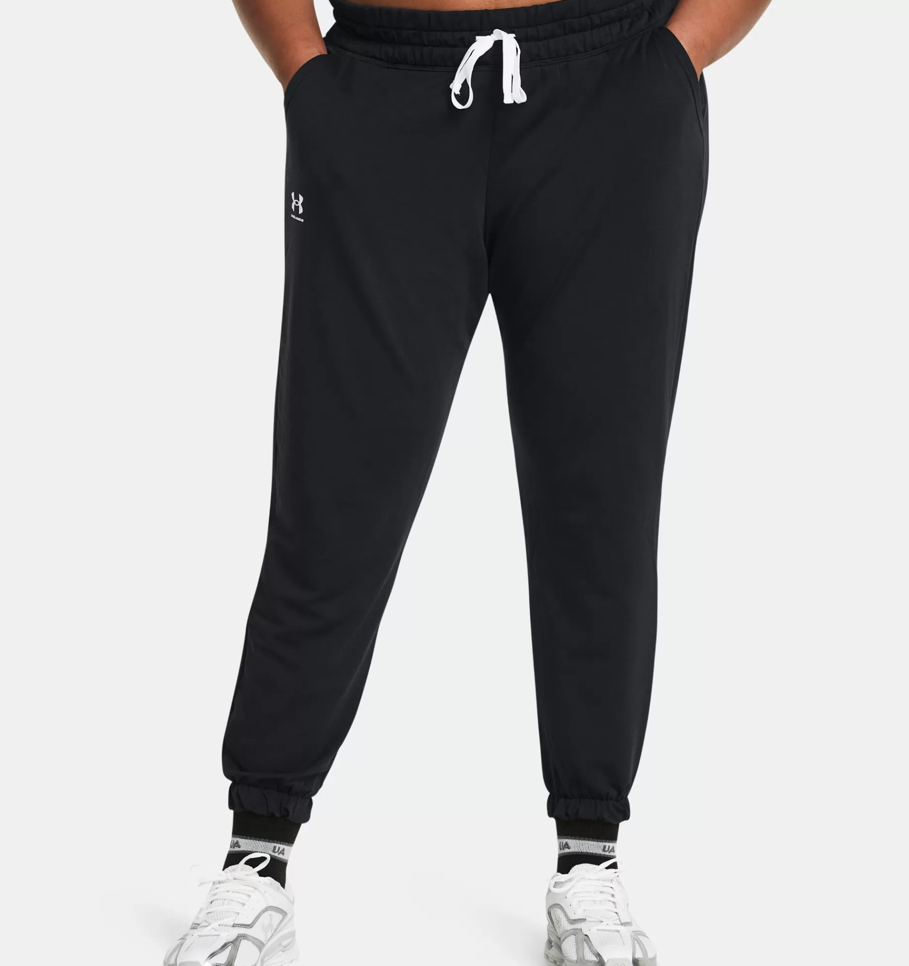 Flash Sale Under Armour Jogger Ua Rival Terry Da Donna Black / White - 001