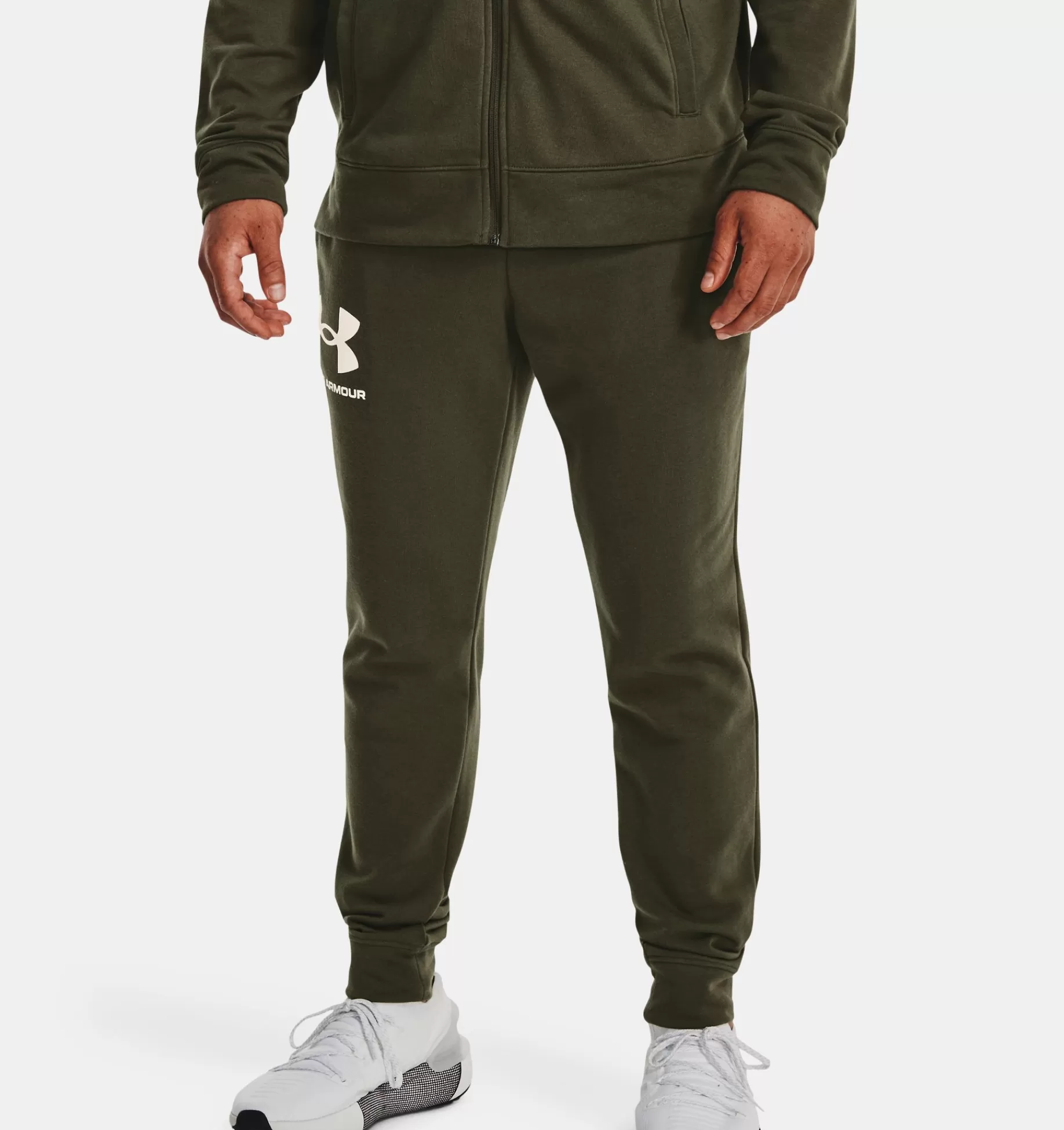 Outlet Under Armour Jogger Ua Rival Terry Da Uomo Marine Od Green / Onyx White - 390