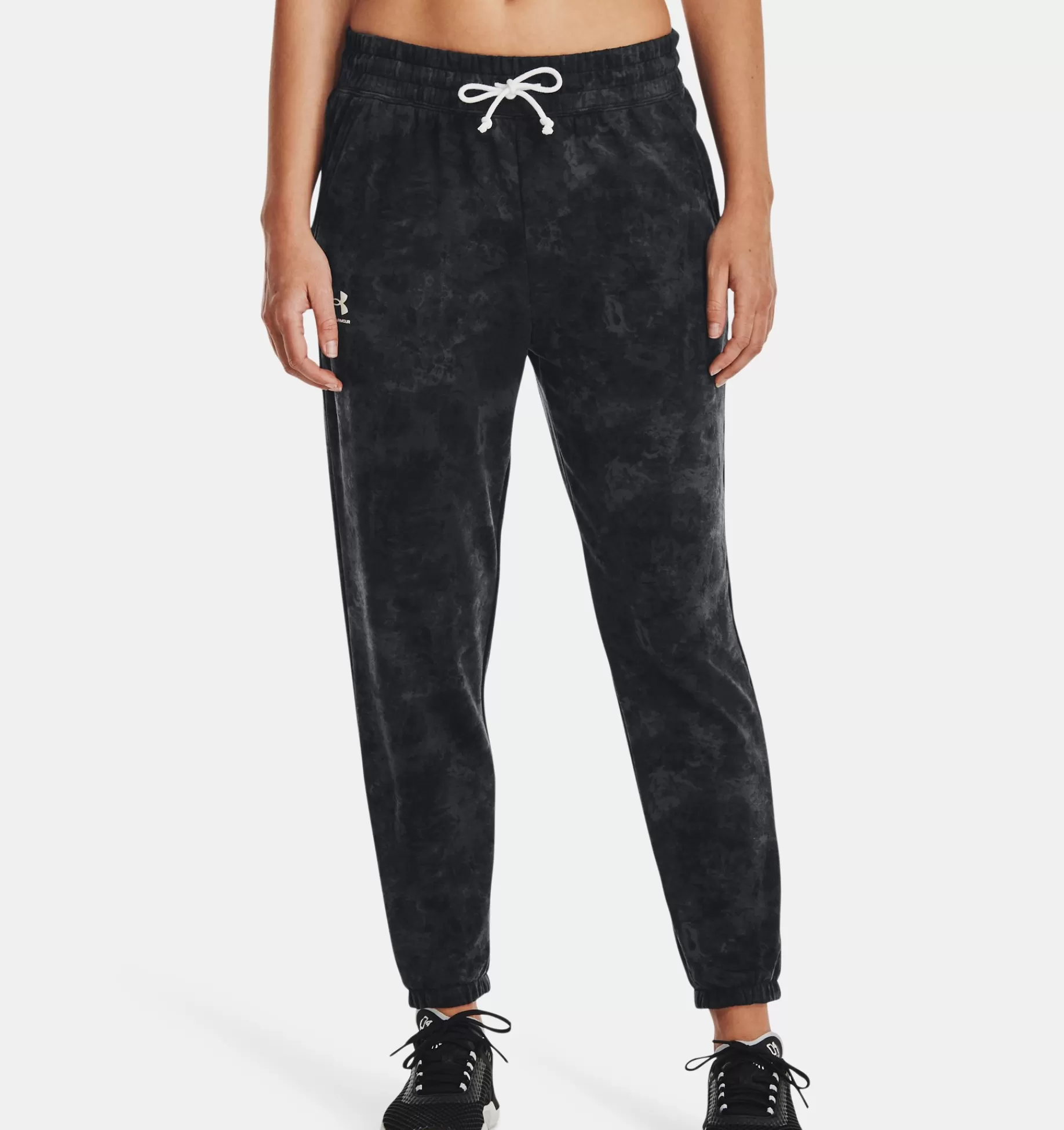 Flash Sale Under Armour Jogger Ua Rival Terry Printed Da Donna Black / White - 001