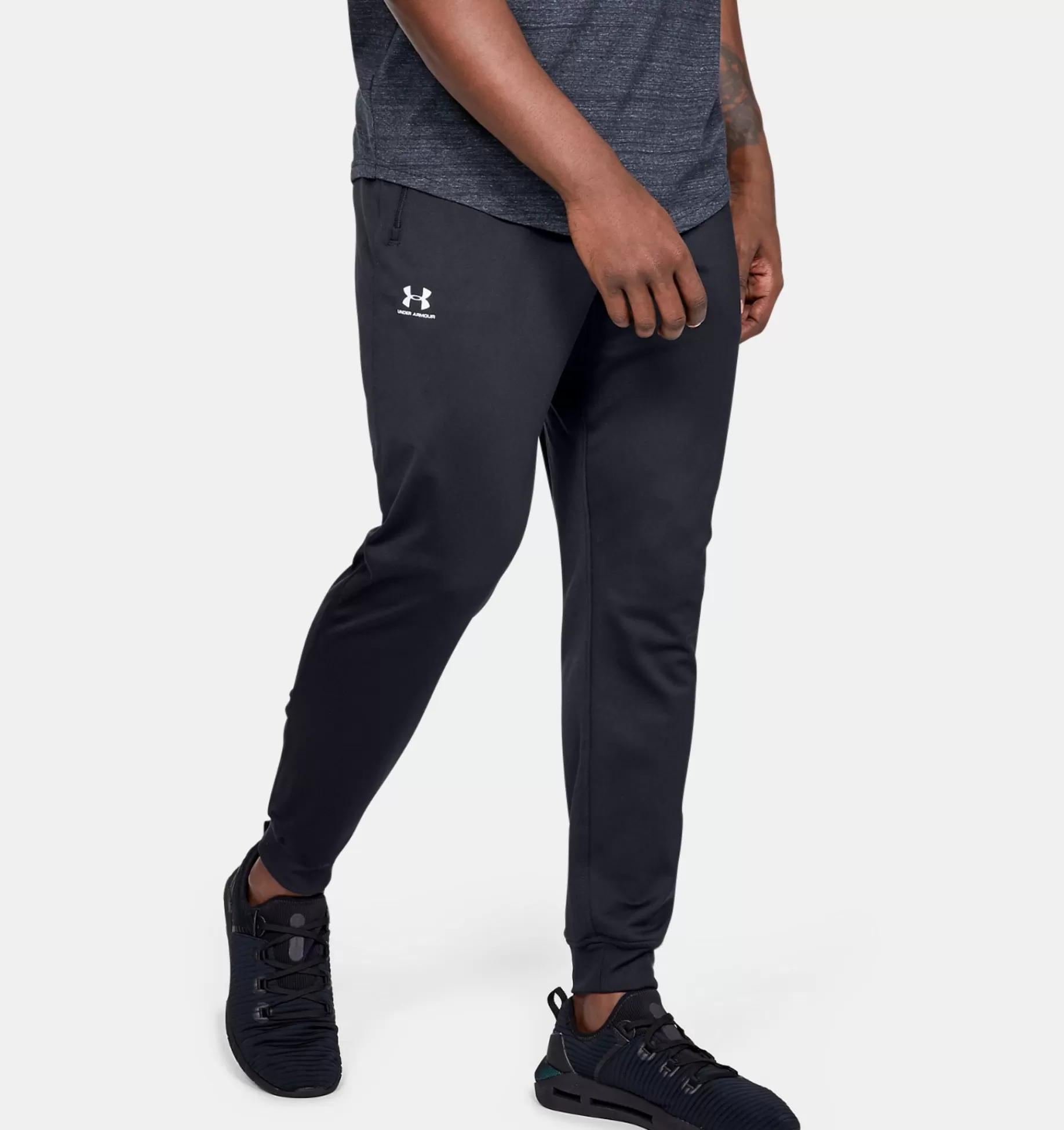 Discount Under Armour Jogger Ua Sportstyle Da Uomo Black / White - 001