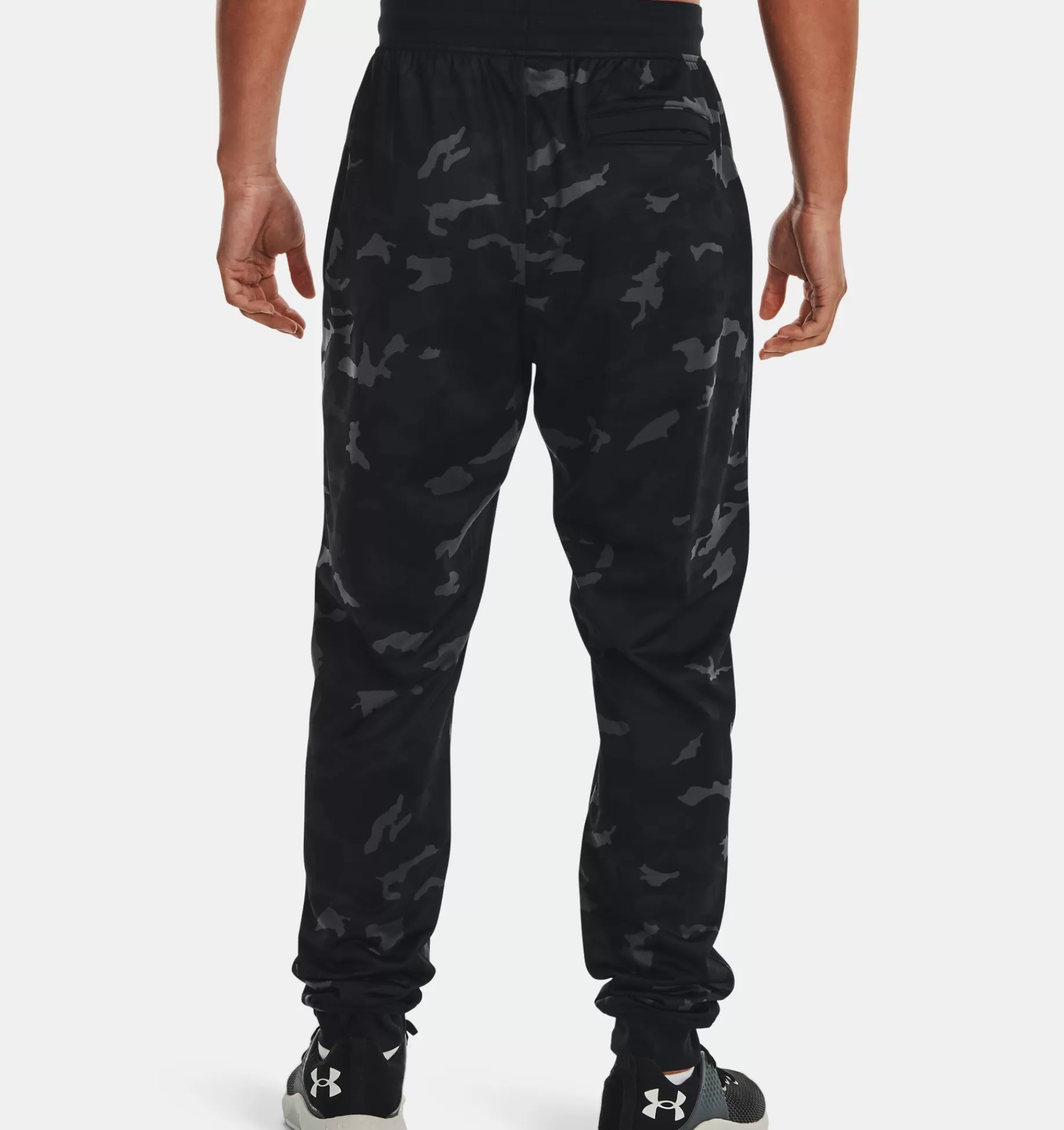 New Under Armour Joggers Ua Sportstyle Tricot Printed Da Uomo Black / White - 001