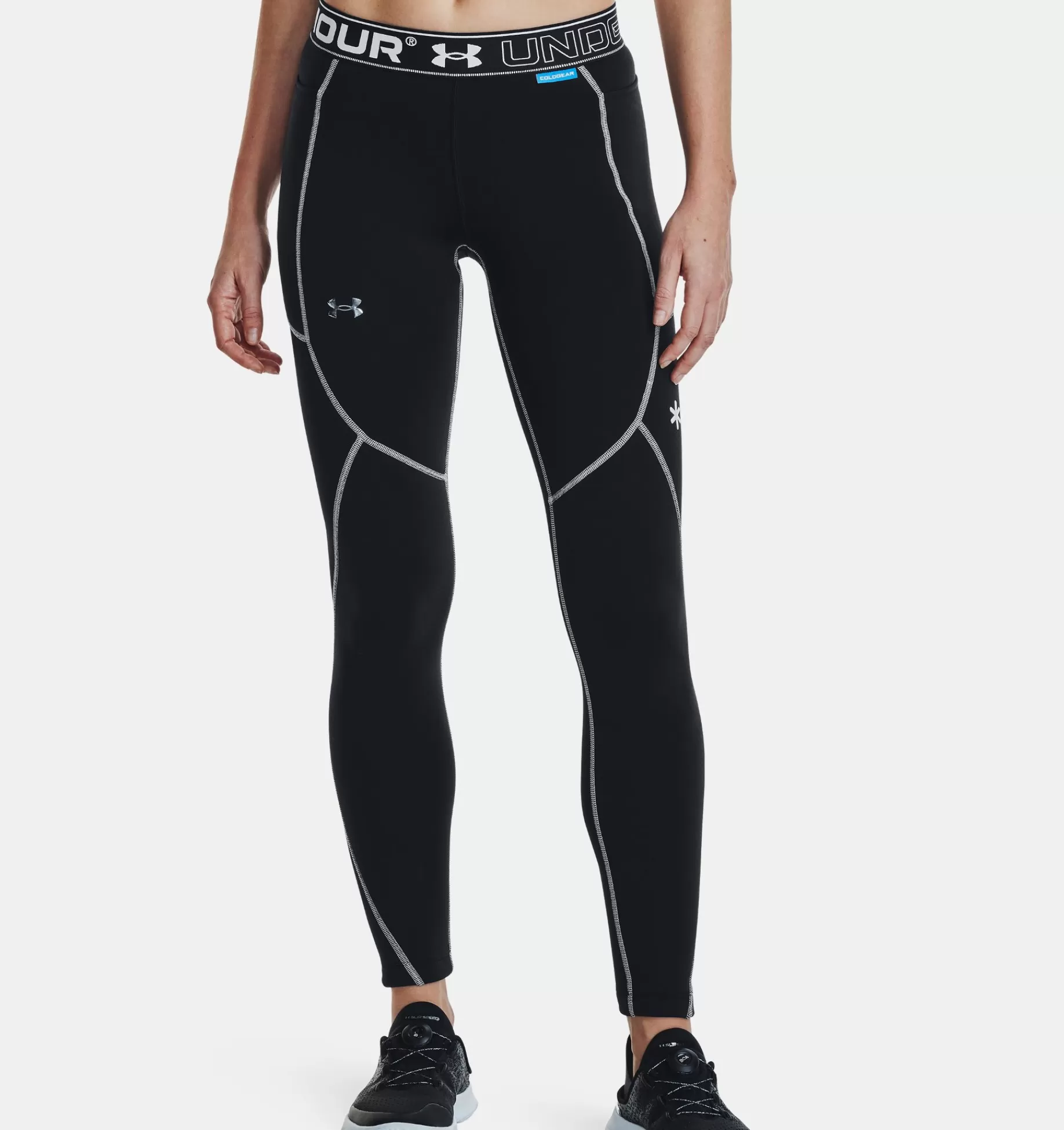 Fashion Under Armour Leggings Coldgear® Da Donna Black / Silver Chrome - 001