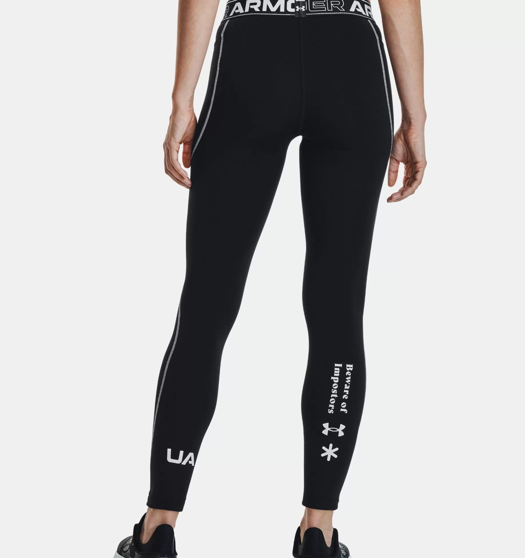 Fashion Under Armour Leggings Coldgear® Da Donna Black / Silver Chrome - 001