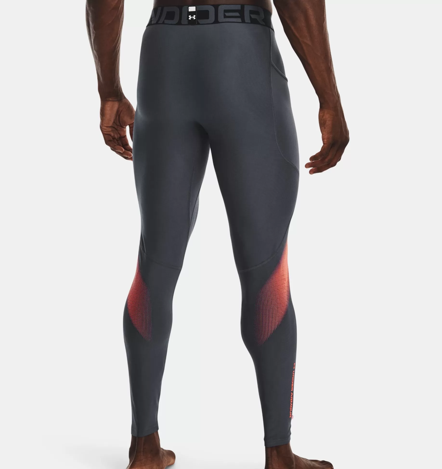 Hot Under Armour Leggings Heatgear® Da Uomo Downpour Gray / After Burn - 044