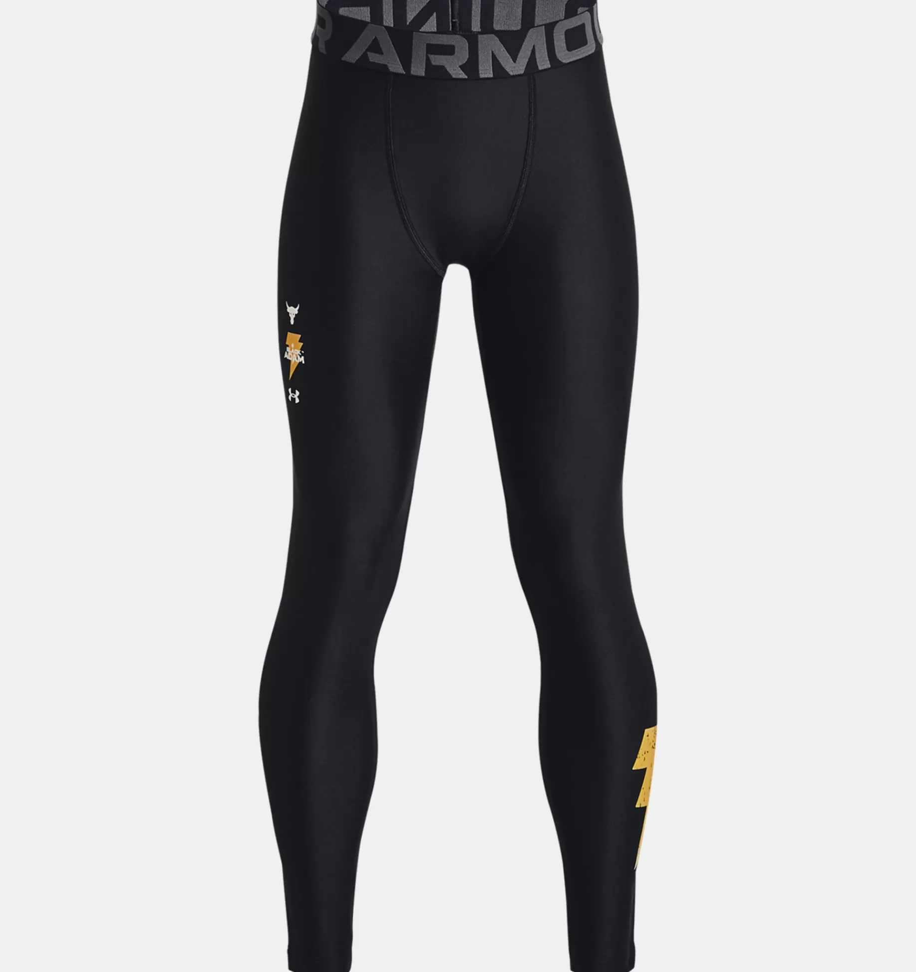 Fashion Under Armour Leggings Project Rock Heatgear® Black Adam Da Ragazzo Black / White - 001