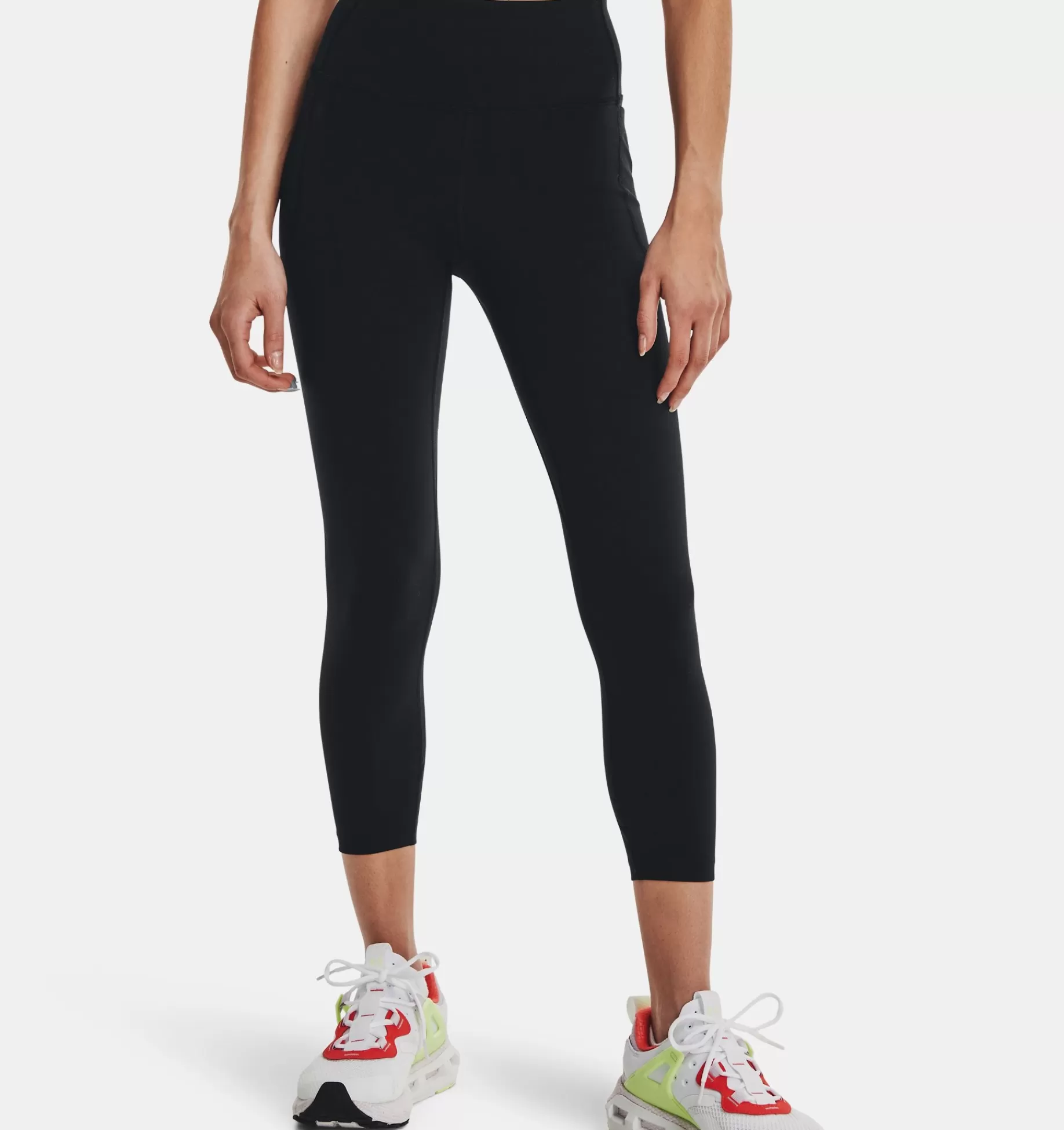 Cheap Under Armour Leggings Ua Meridian Ankle Da Donna Black / Metallic Silver - 001