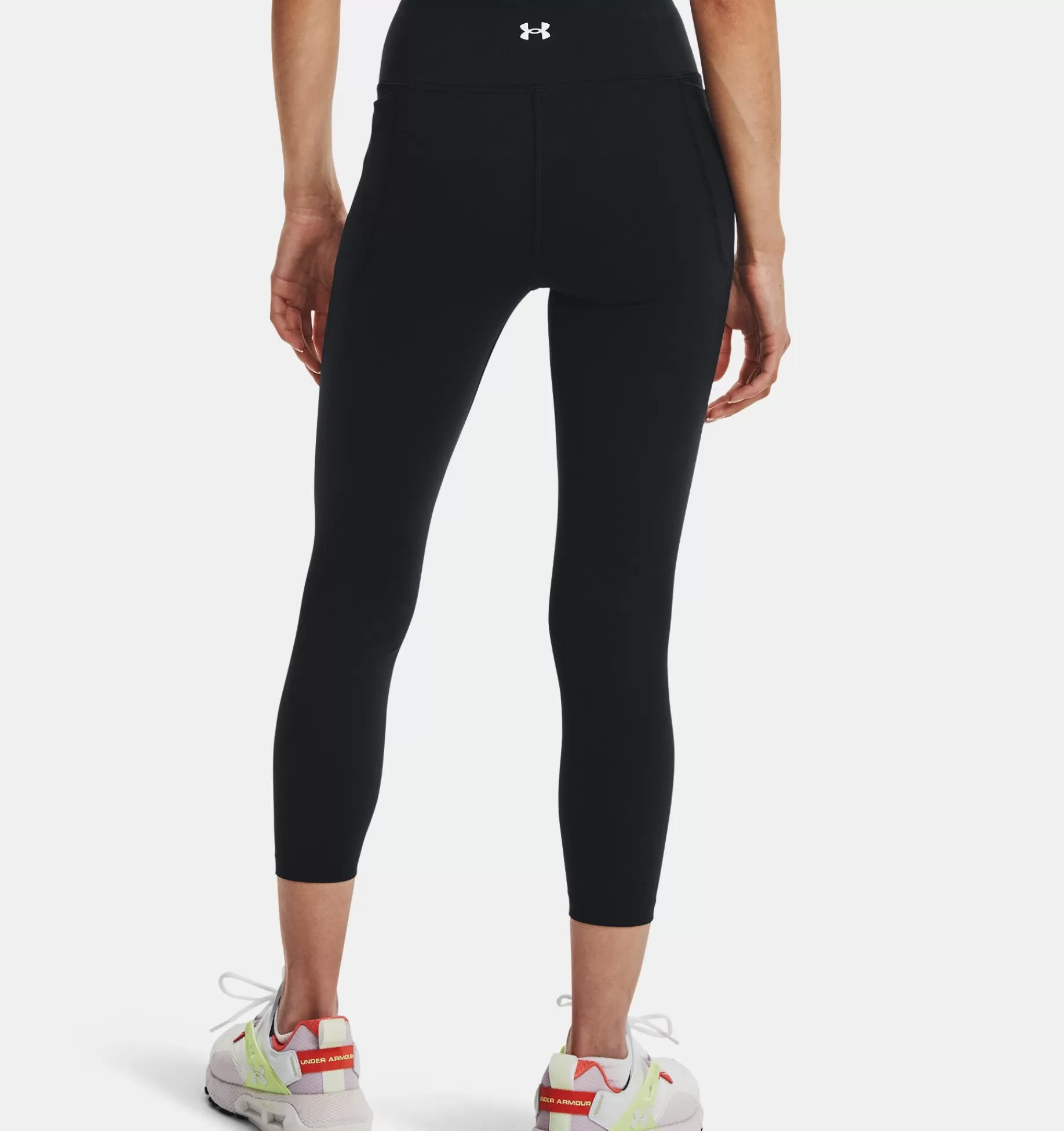 Cheap Under Armour Leggings Ua Meridian Ankle Da Donna Black / Metallic Silver - 001