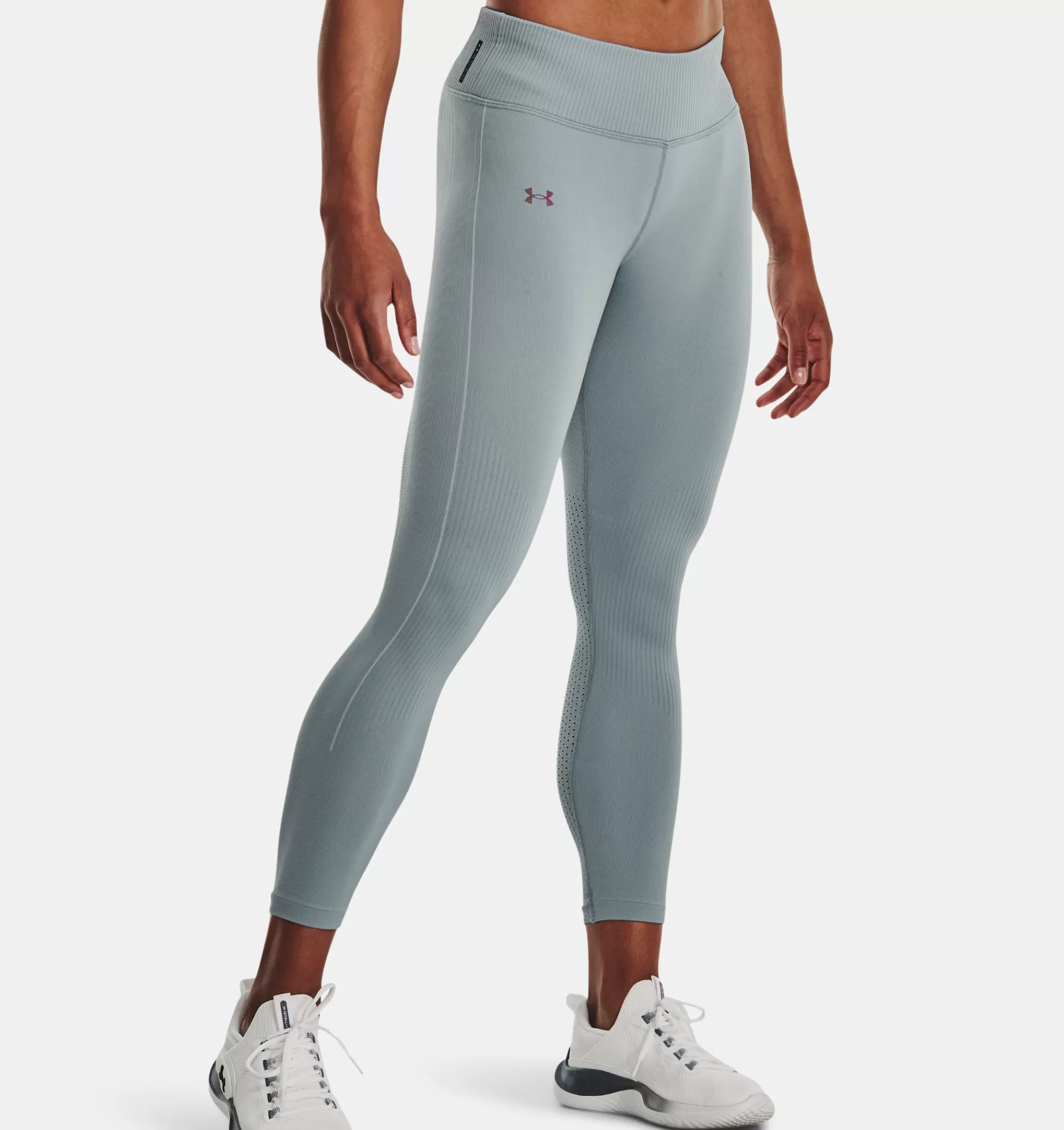 Hot Under Armour Leggings Ua Rush™ Seamless Ankle Da Donna Harbor Blue / Iridescent - 465