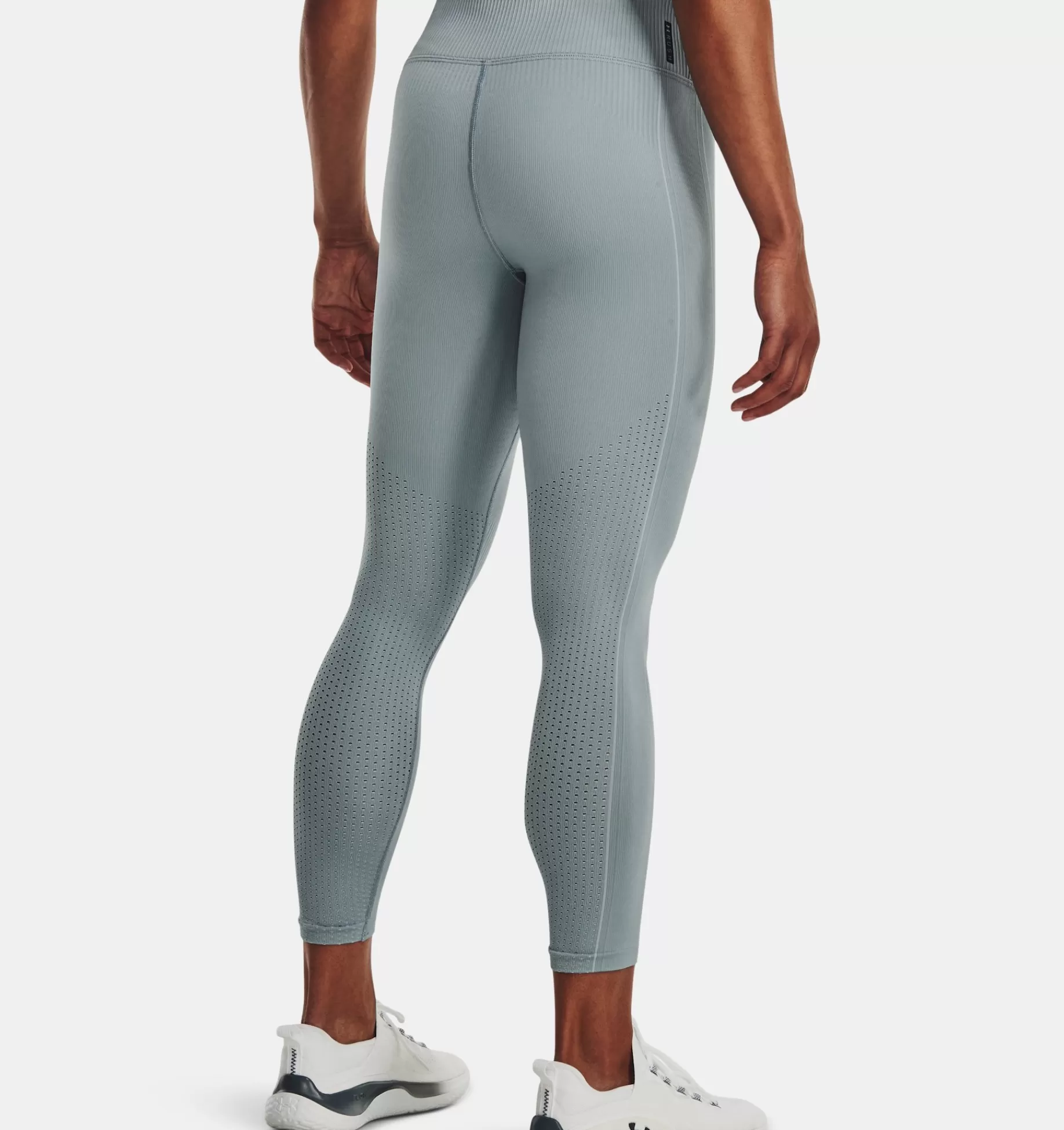 Hot Under Armour Leggings Ua Rush™ Seamless Ankle Da Donna Harbor Blue / Iridescent - 465