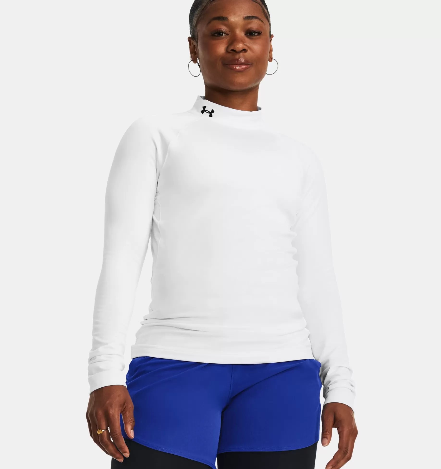 Sale Under Armour Lupetto Coldgear® Authentics Mock Neck Da Donna White / Black - 100