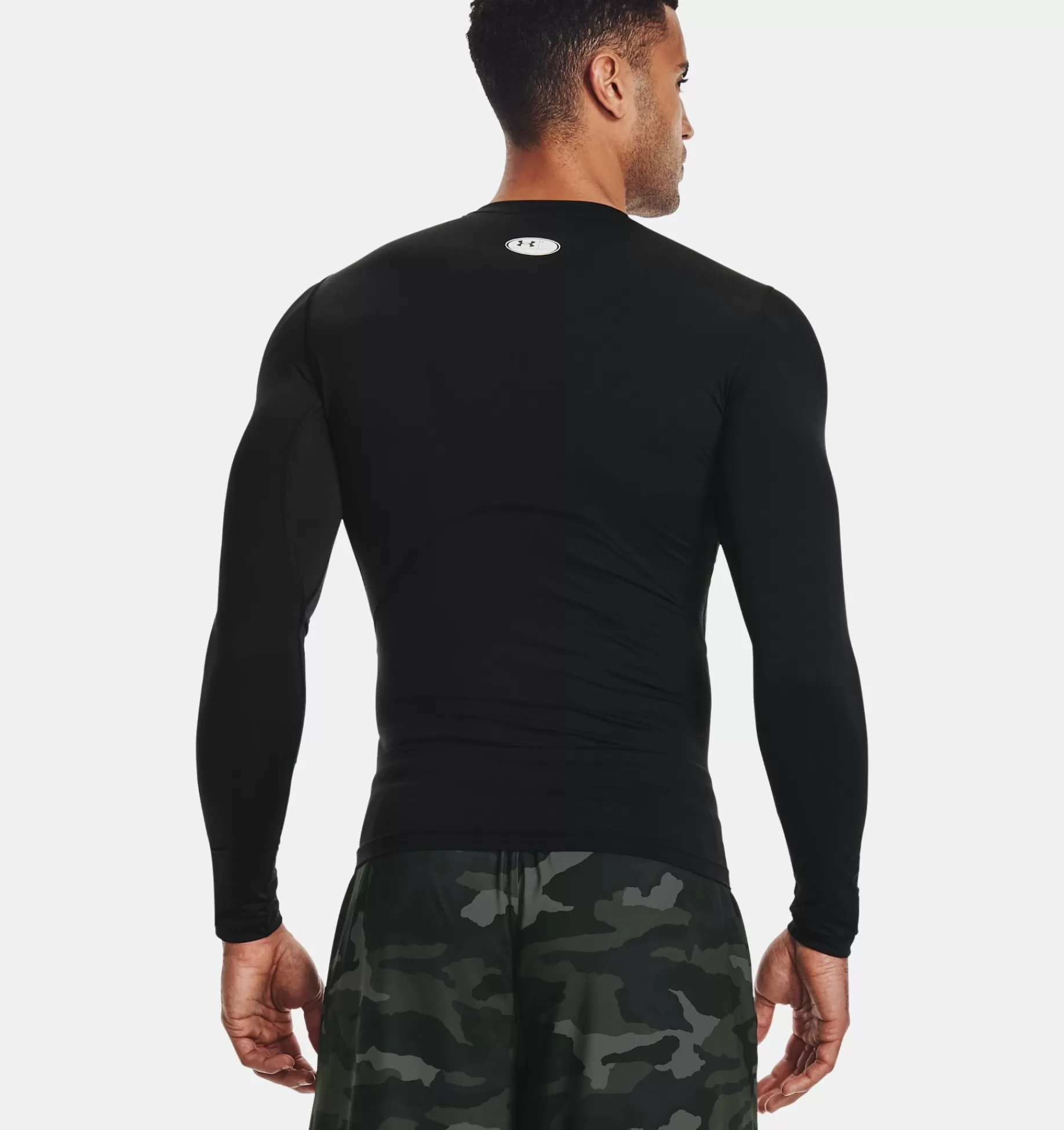 Shop Under Armour Maglia A Manica Lunga Heatgear® Armour Da Uomo Black / White - 001