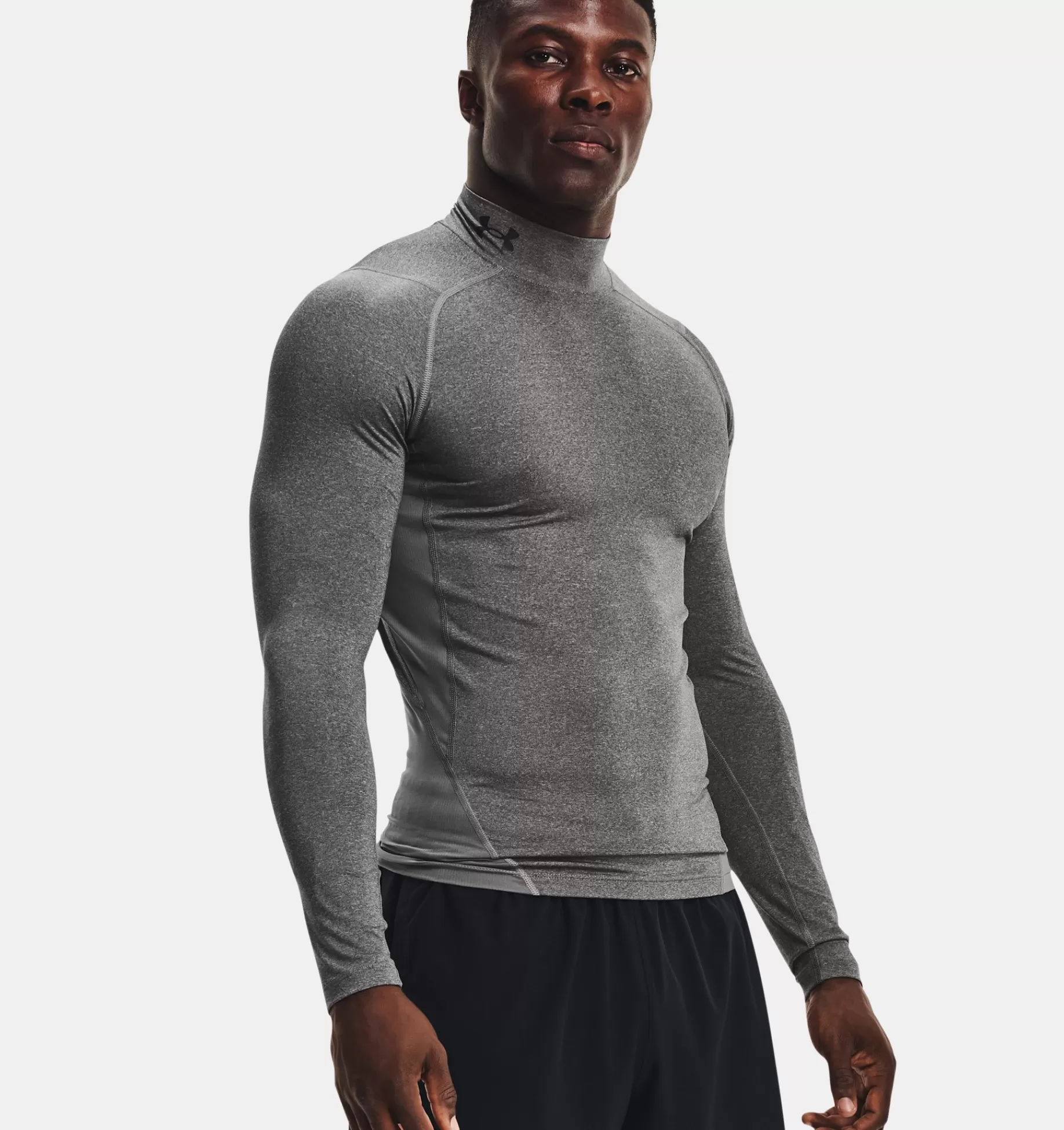 Outlet Under Armour Maglia A Manica Lunga Heatgear® Mock Long Da Uomo Carbon Heather / Black - 090