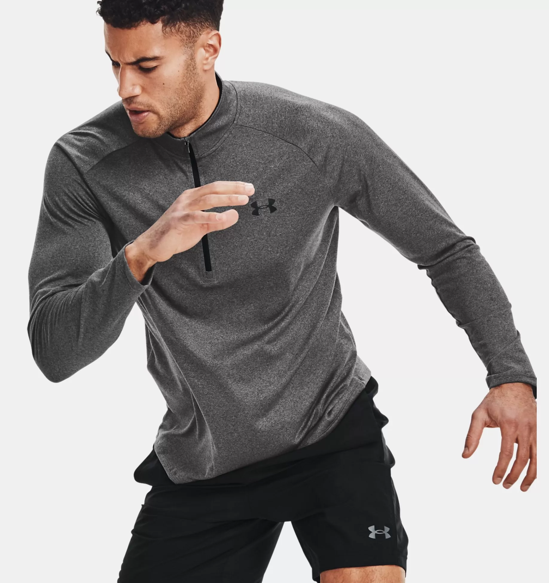 Shop Under Armour Maglia A Manica Lunga Ua Tech™ ½ Zip Da Uomo Carbon Heather / Black - 090