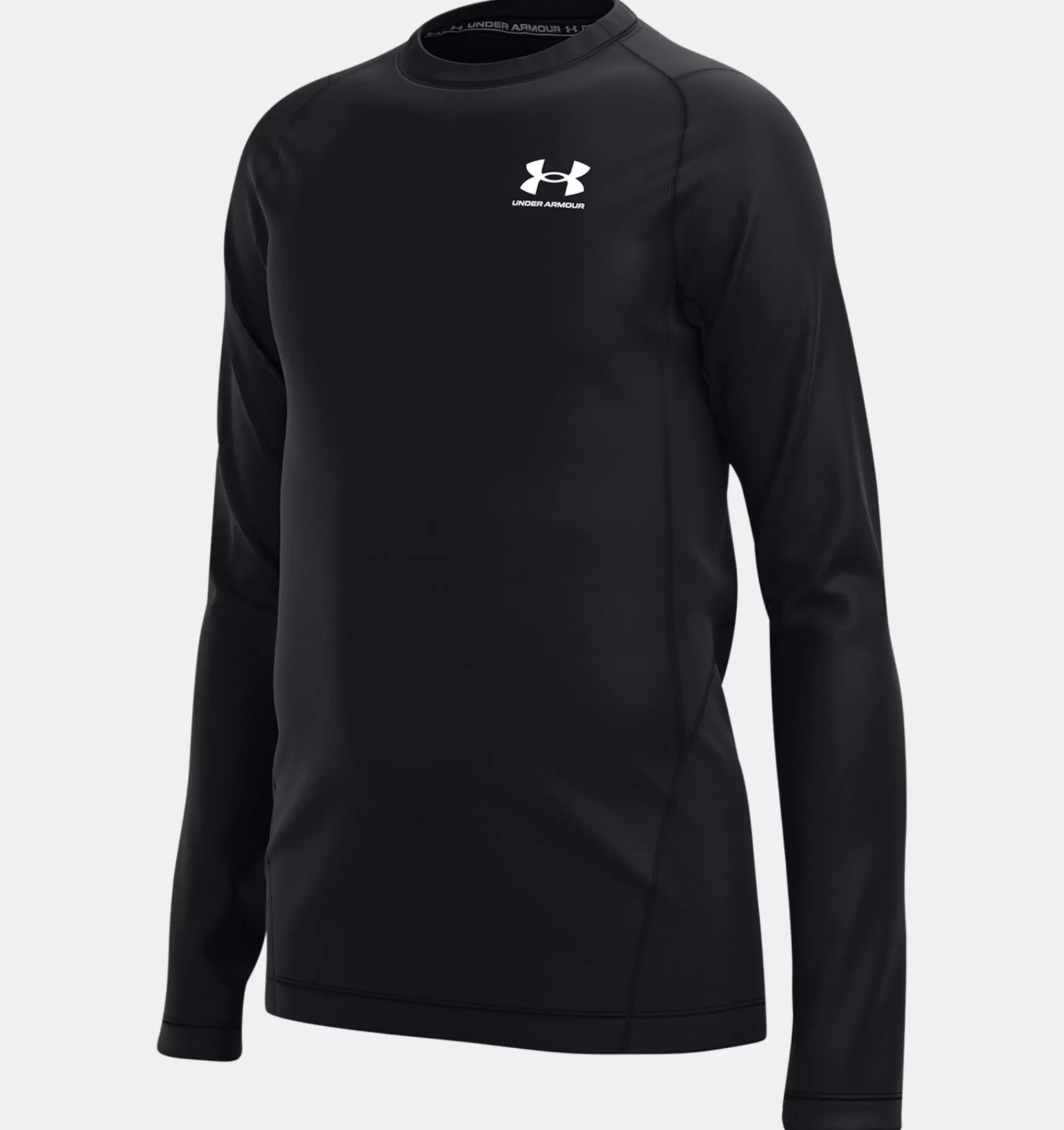 Shop Under Armour Maglia A Maniche Lunghe Coldgear® Da Ragazzo Black / White - 001