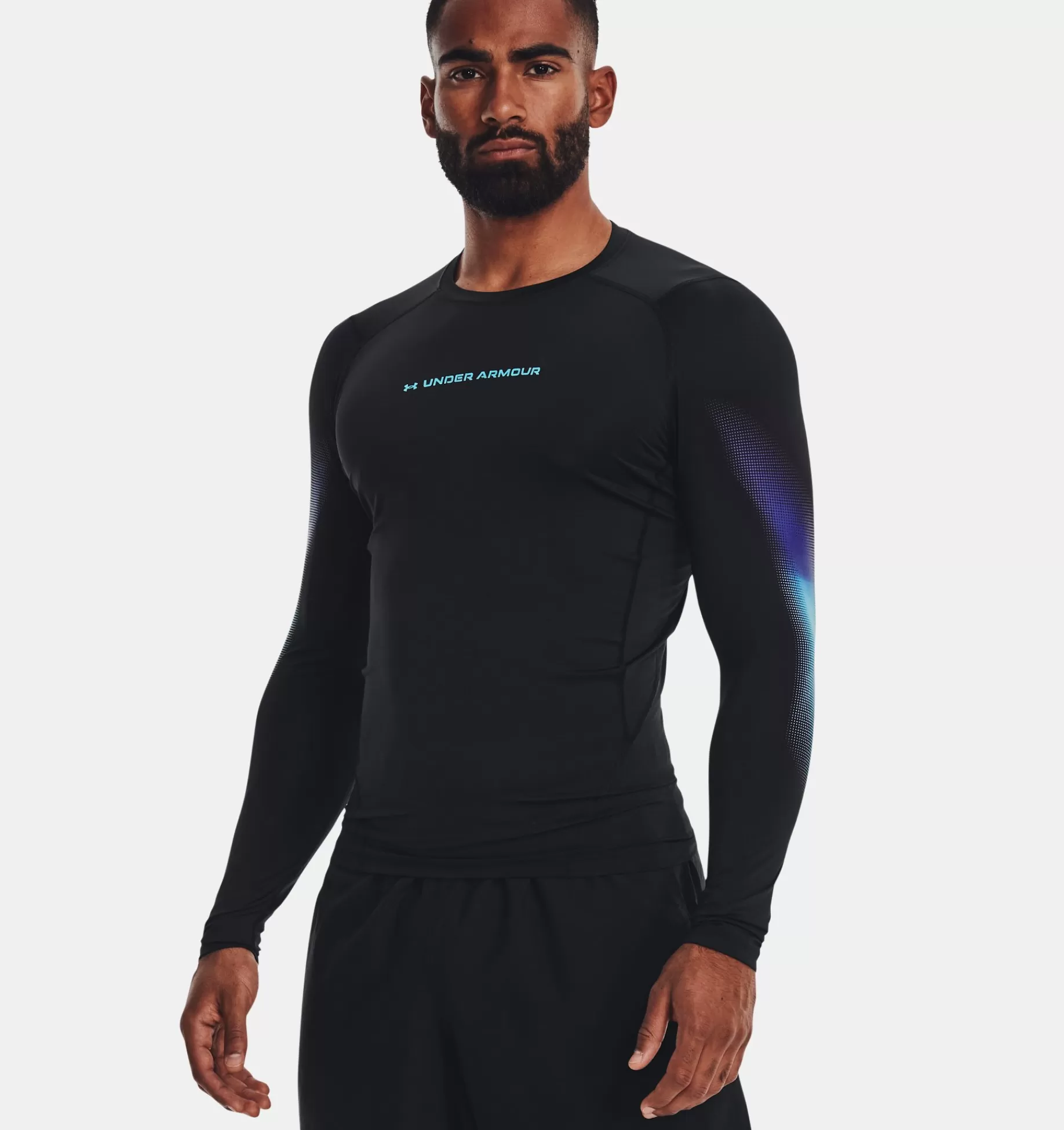 Outlet Under Armour Maglia A Maniche Lunghe Heatgear® Da Uomo Black / Blue Surf - 001