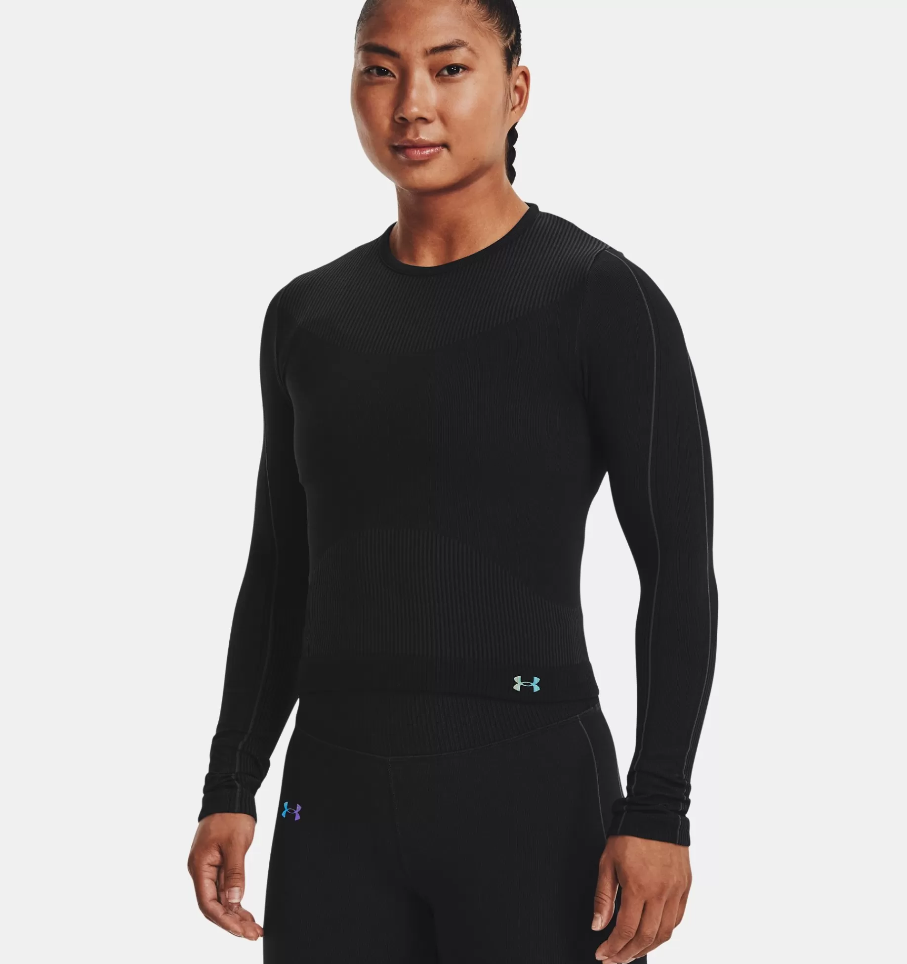 Best Sale Under Armour Maglia A Maniche Lunghe Ua Rush™ Seamless Da Donna Black / Iridescent - 001