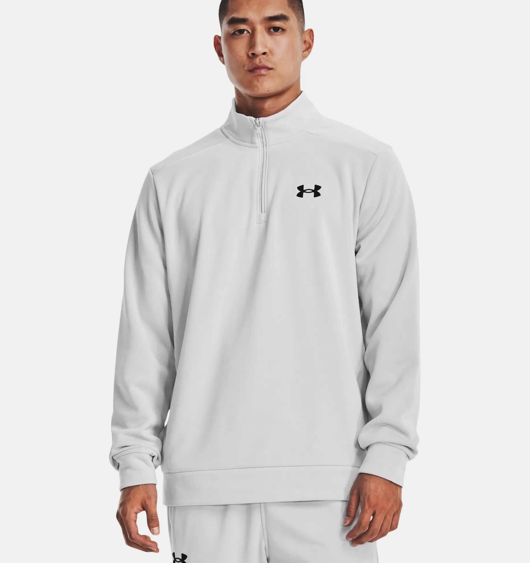 Best Sale Under Armour Maglia Armour Fleece® ¼ Zip Da Uomo Halo Gray / Black - 014