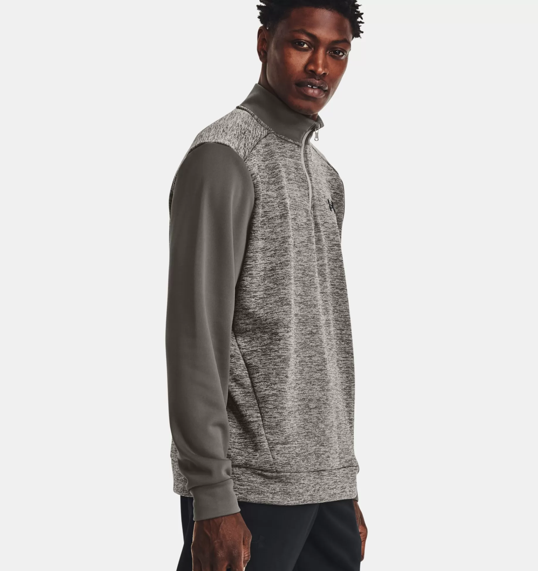 Best Under Armour Maglia Armour Fleece® Twist ¼ Zip Da Uomo Pewter / Black - 294