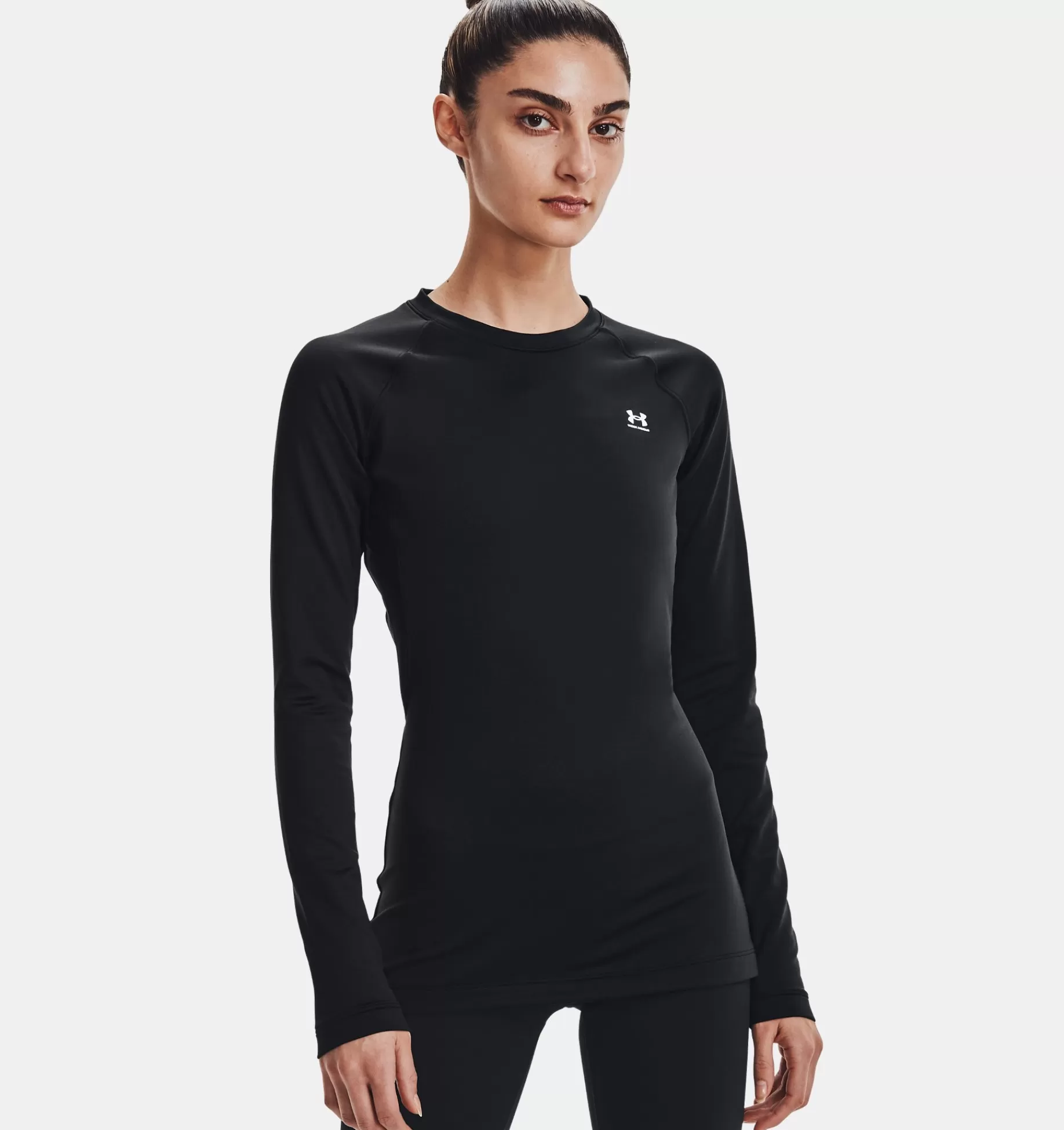 Fashion Under Armour Maglia Coldgear® Authentics Crew Da Donna Black / White - 001